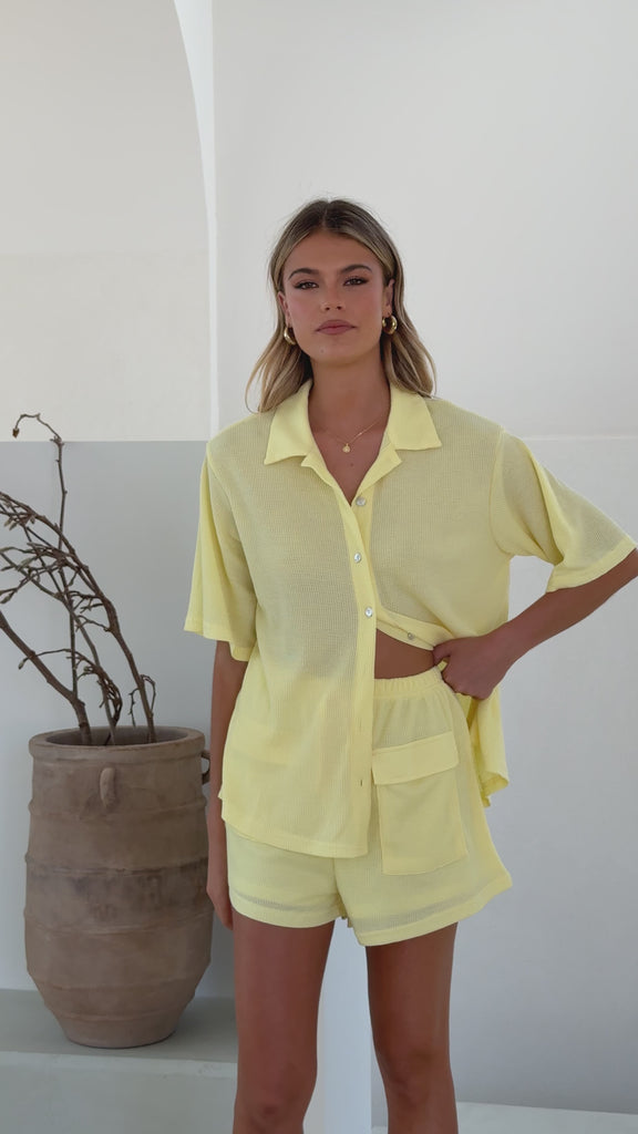 Chloe Top and Shorts Set - Yellow - Billy J