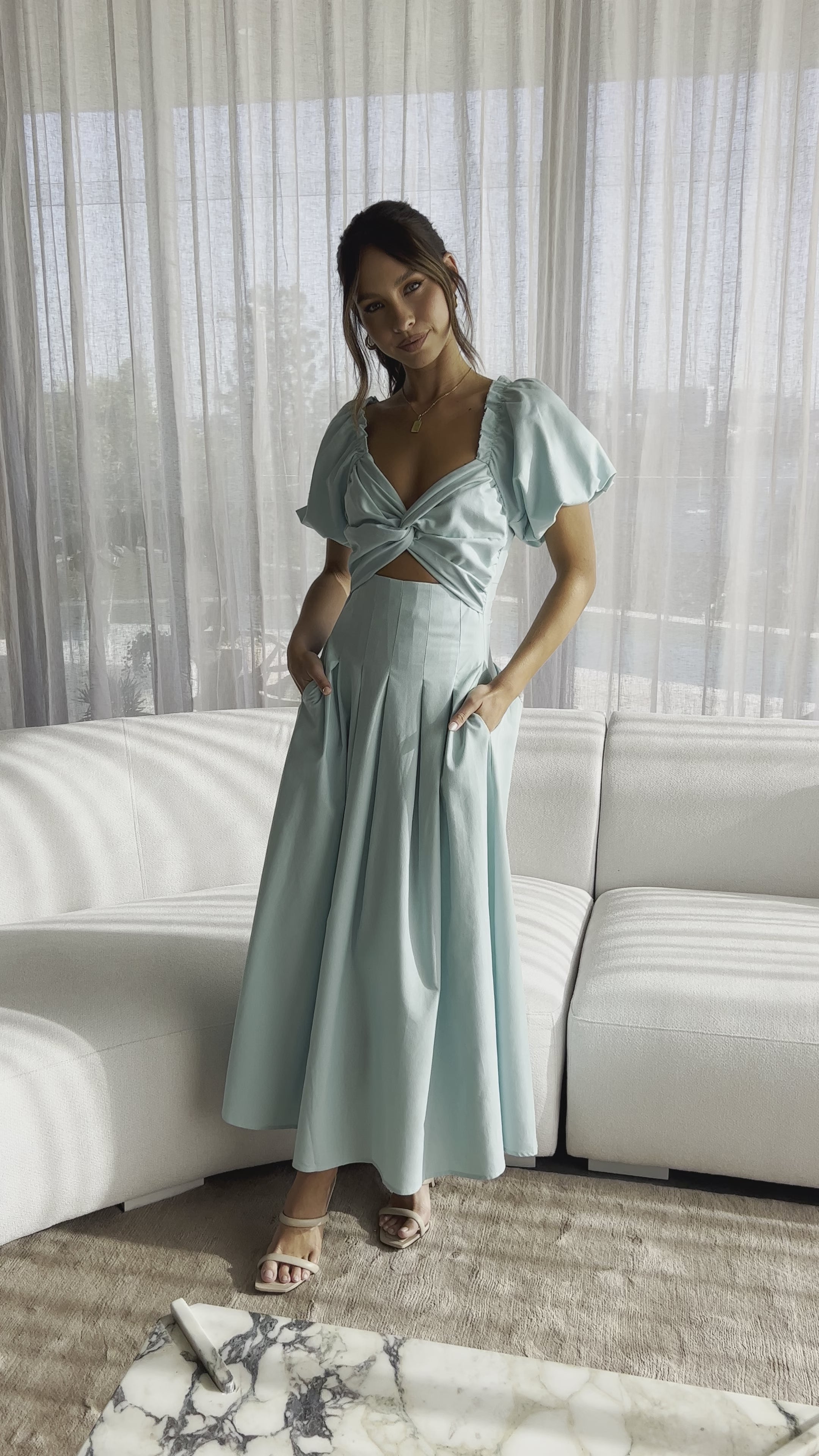 Christina Maxi Dress - Aqua