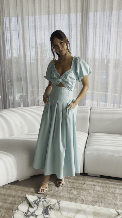 Load and play video in Gallery viewer, Christina Maxi Dress - Aqua
