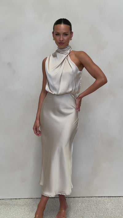 Load and play video in Gallery viewer, Esther Maxi Dress - Champagne
