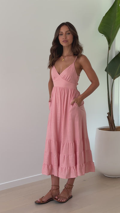 Load and play video in Gallery viewer, Addilyn Midi Dress - Light Pink
