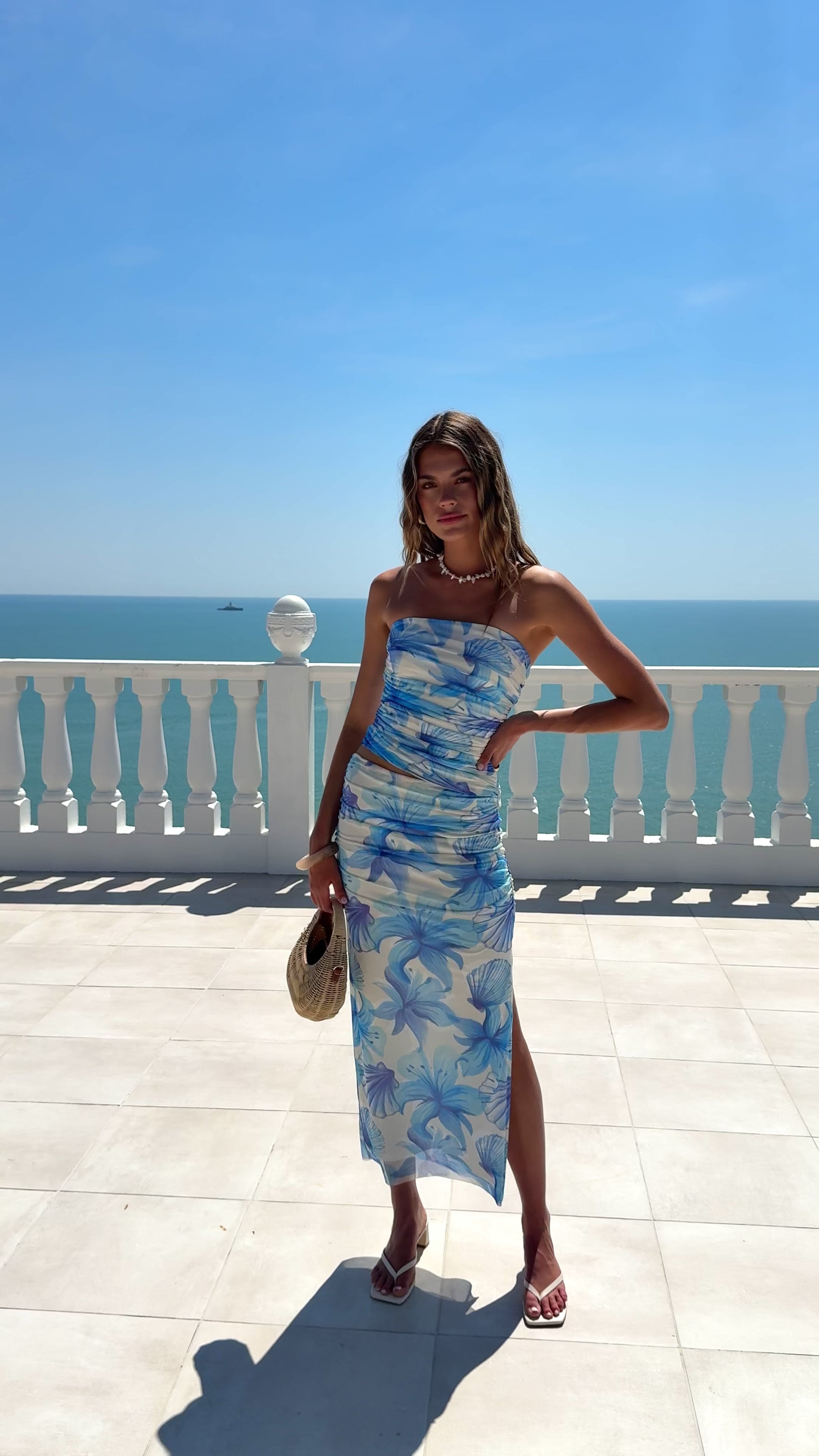 Load video: Cora Maxi Skirt - Ocean Bloom - Billy J