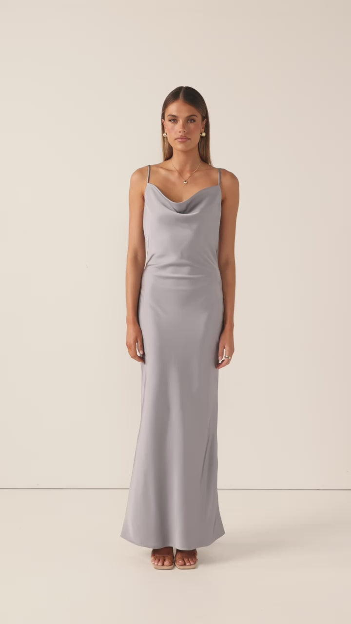 Load video: Willow Maxi Dress - Steel Blue