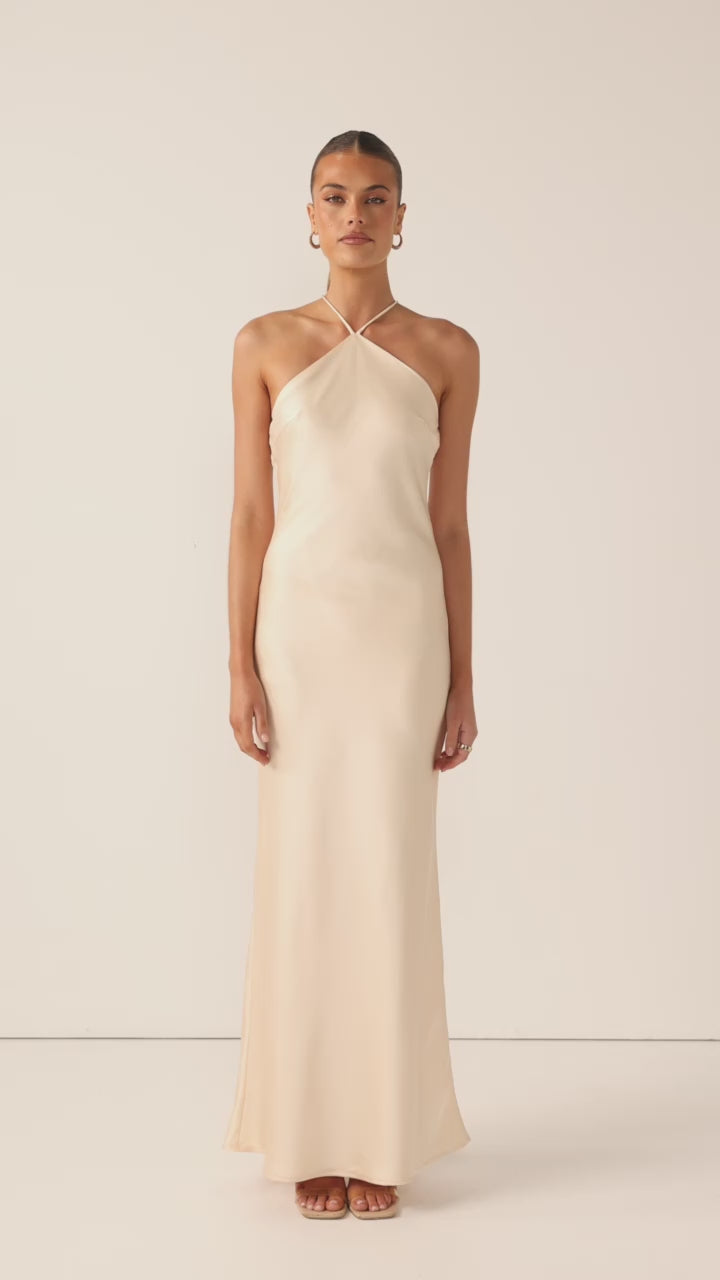Load video: Chiara Maxi Dress - Soft Gold - Billy J