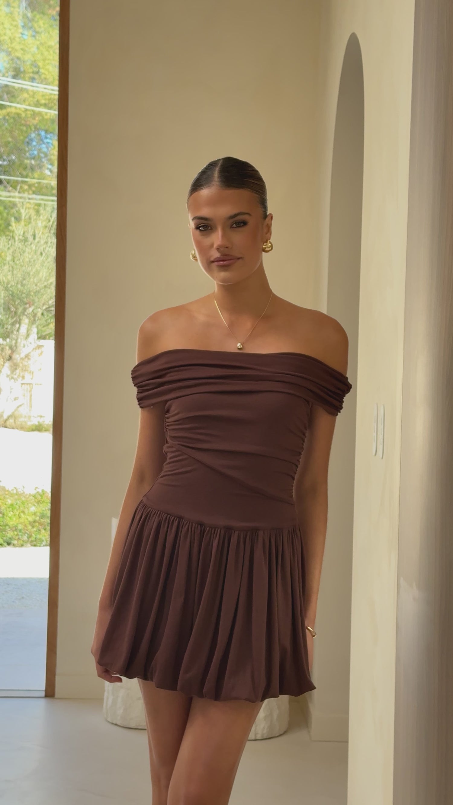 Manalla Mini Dress - Brown - Billy J