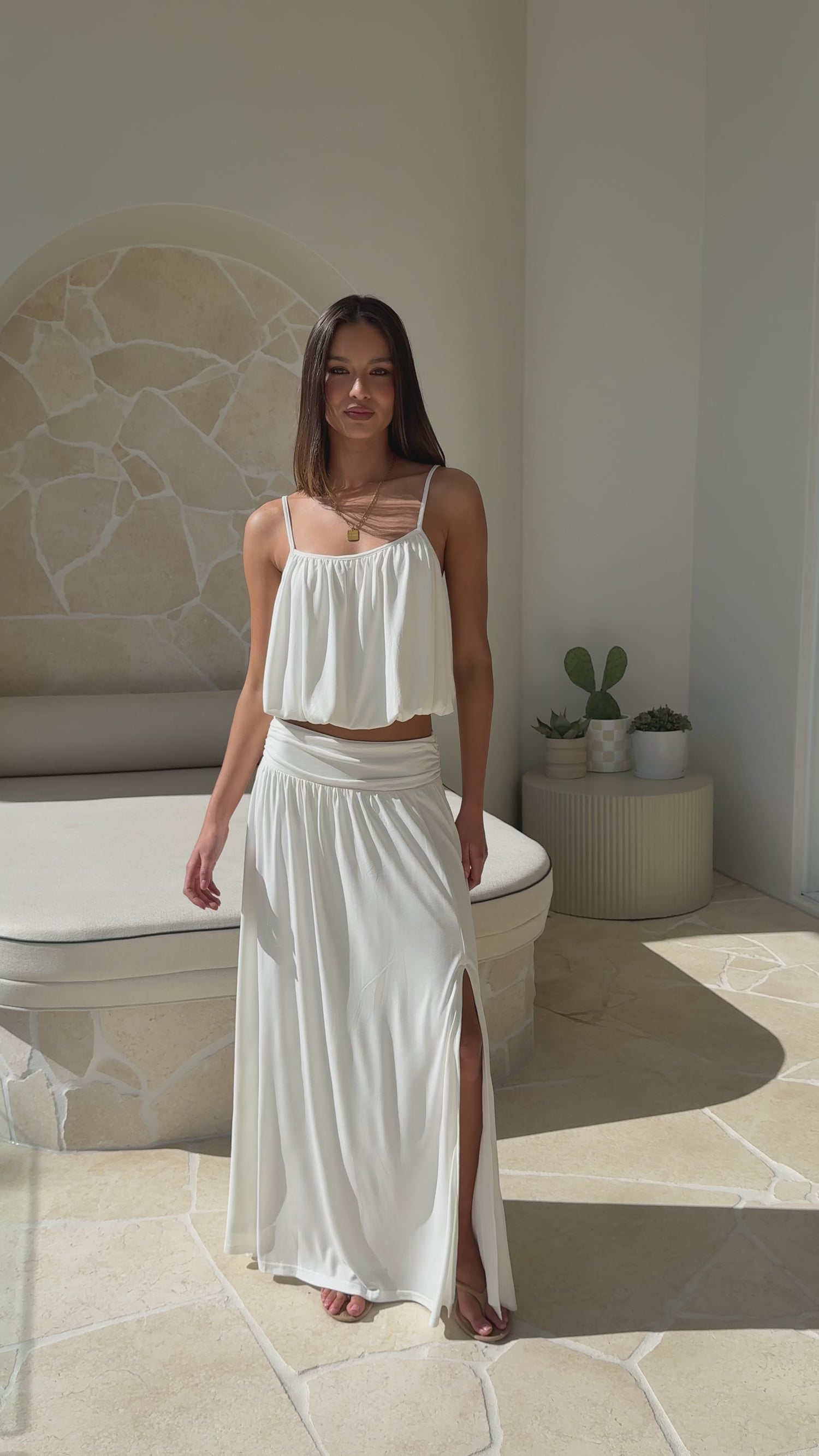 Stacie Maxi Skirt - White - Billy J