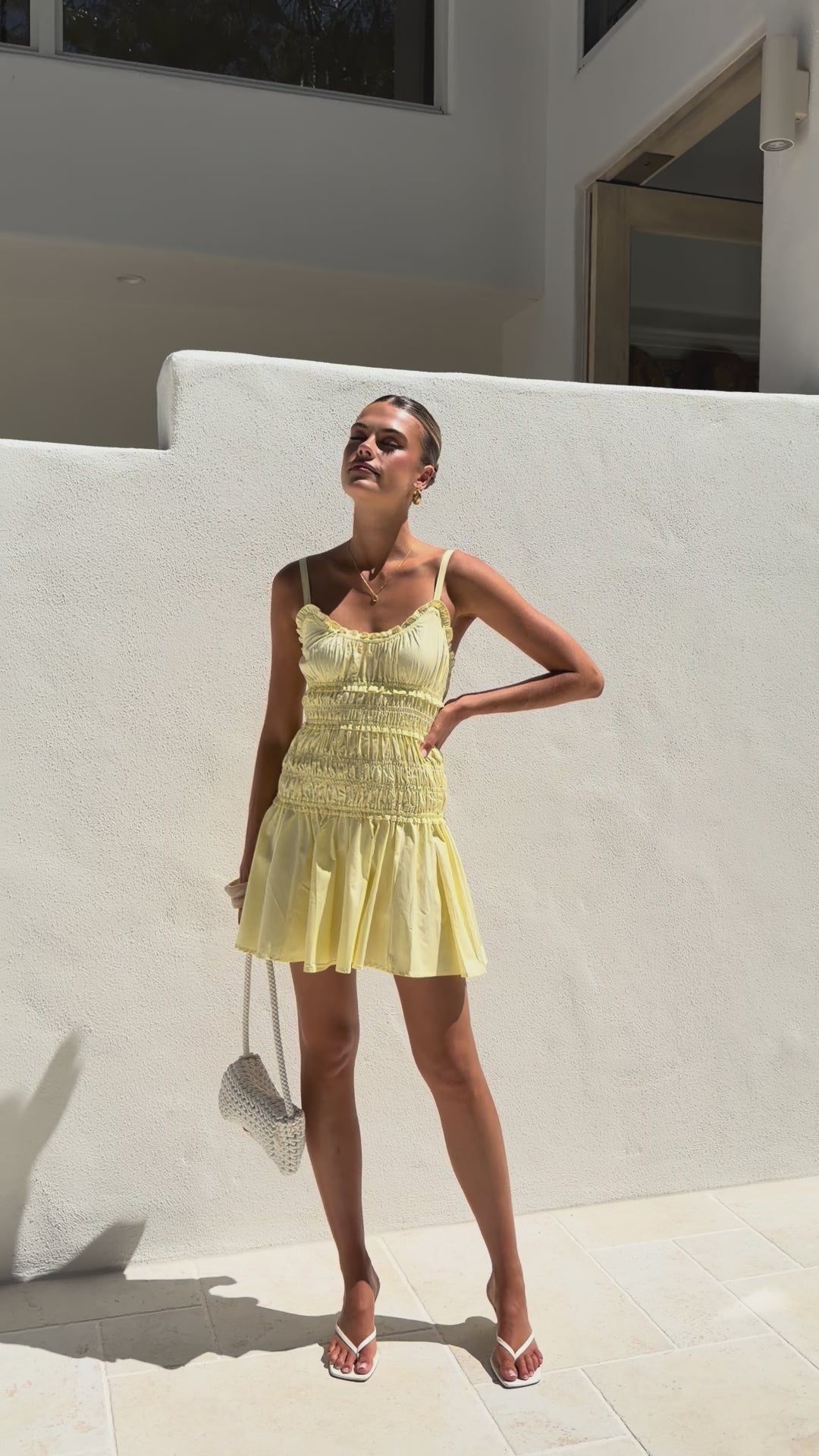 Load video: Vida Mini Dress - Yellow - Billy J