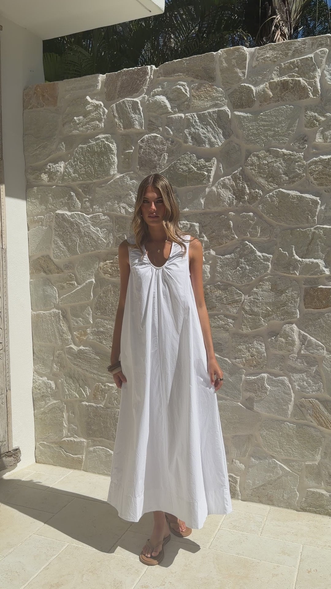 Load video: Rohan Maxi Dress - White - Billy J