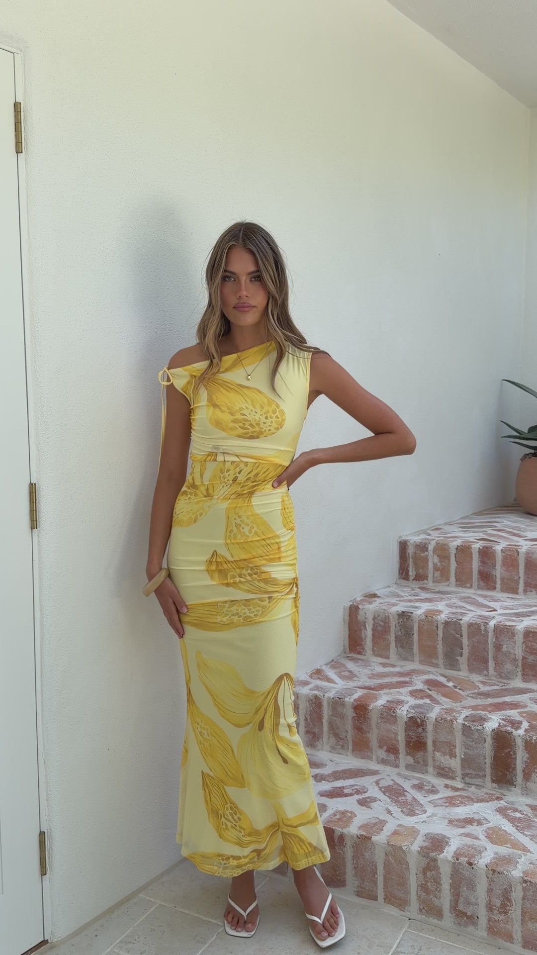 Seona Maxi Dress - Yellow Floral - Billy J