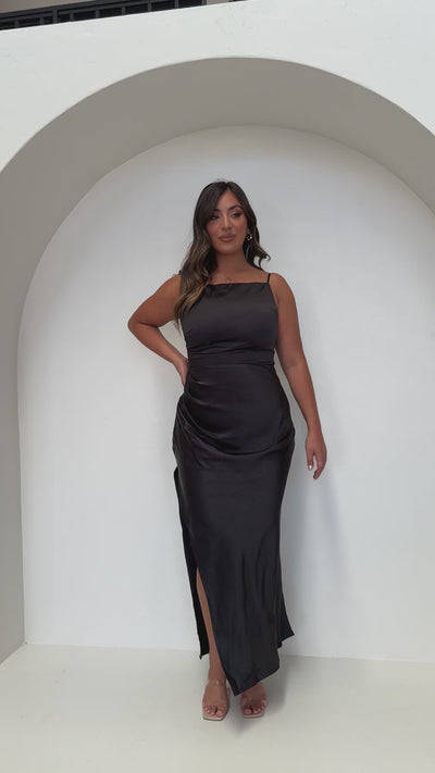 Load and play video in Gallery viewer, Ava Maxi Dress - Black
