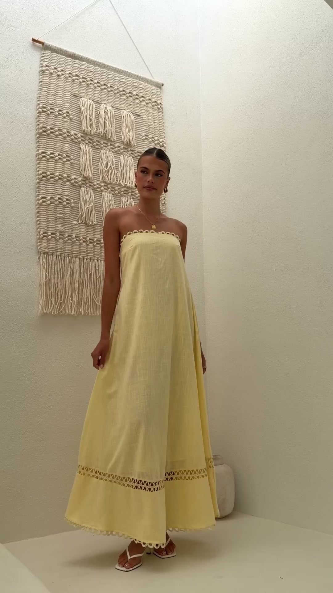 Load video: Sandra Maxi Dress - Yellow - Billy J