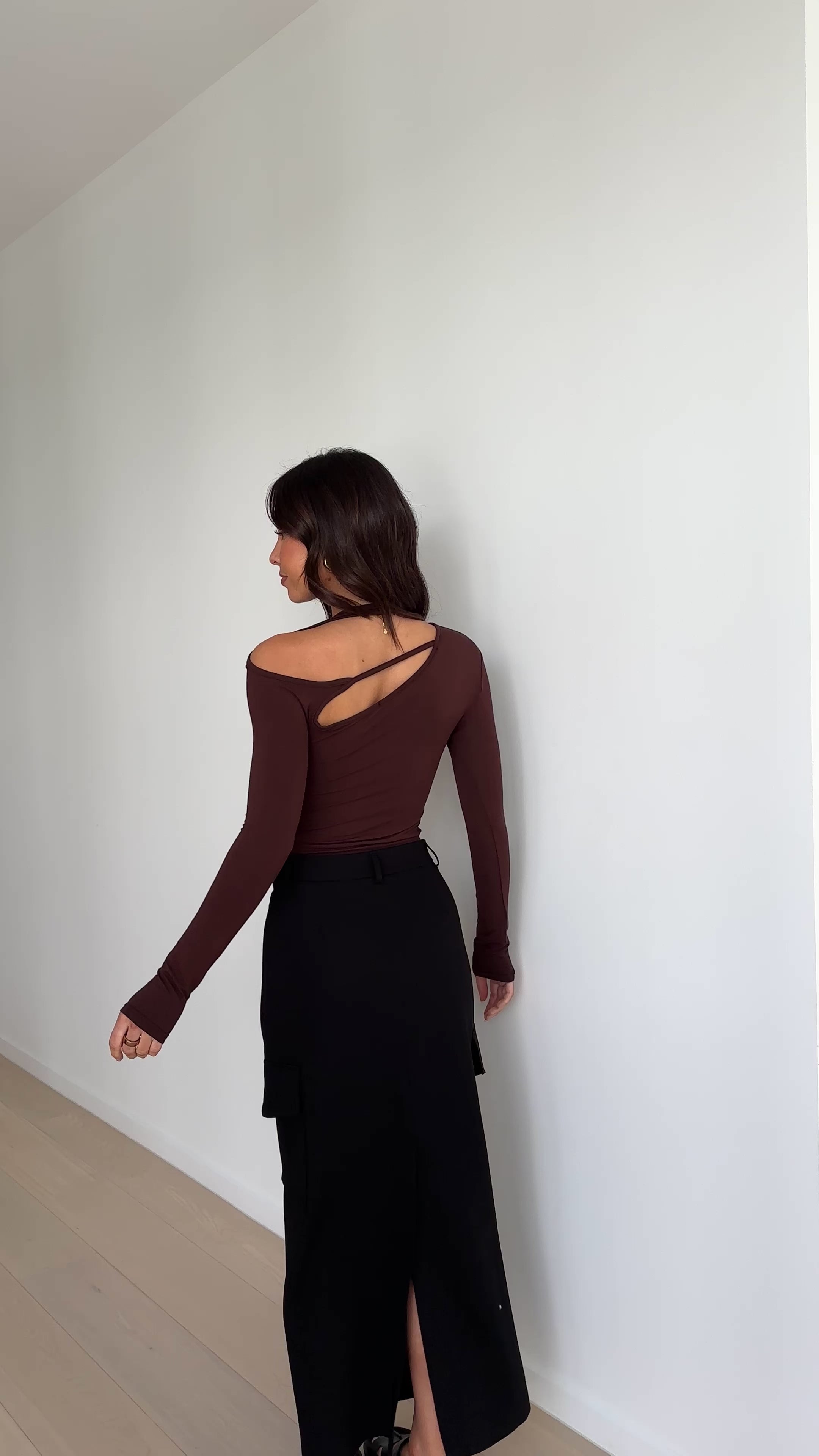 Constance Long Sleeve Top - Chocolate