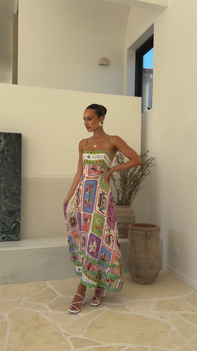 Load and play video in Gallery viewer, Olicia Maxi Dress - Aztec Print
