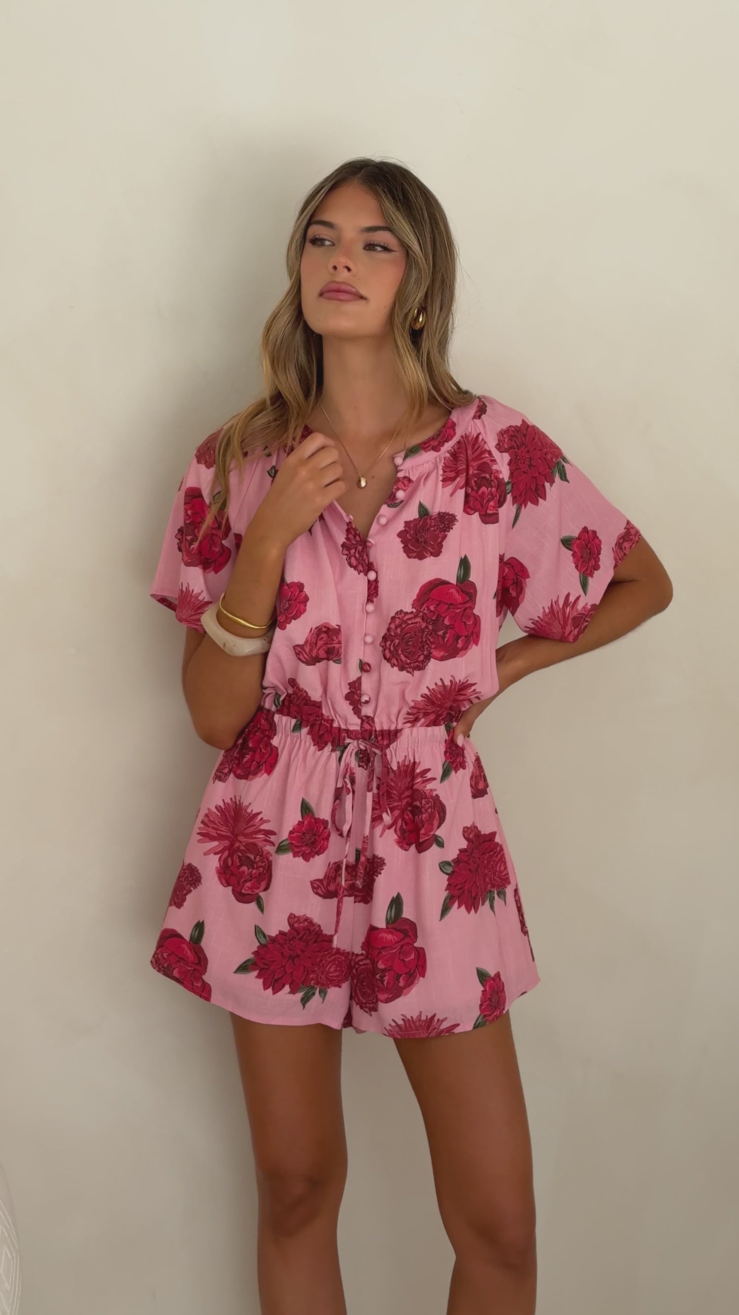 Santorini Playsuit - Dahlia Rouge - Billy J