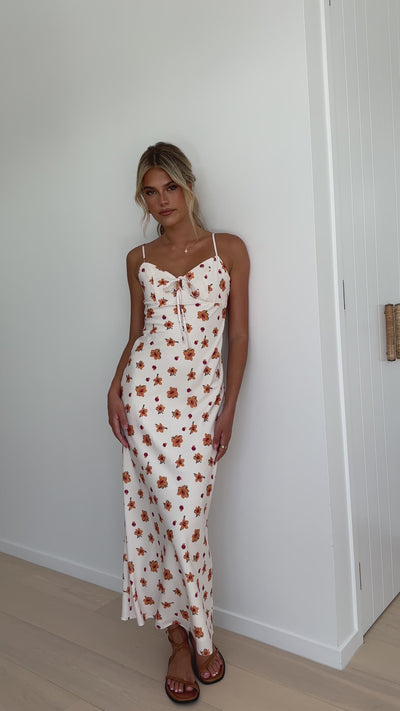 Load and play video in Gallery viewer, Marcelo Maxi Dress - Orange Floral
