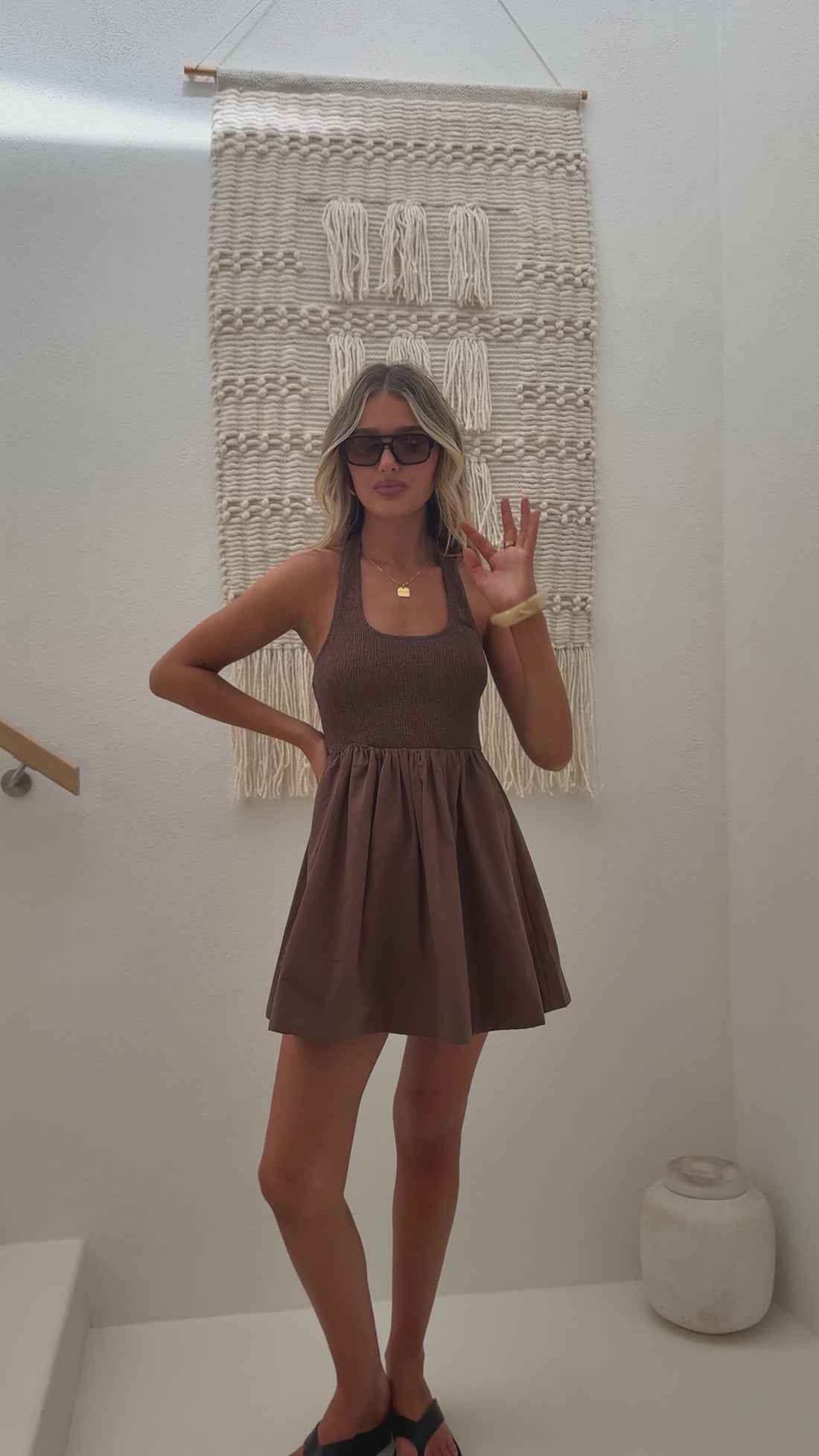 Keanie Mini Dress - Brown - Billy J