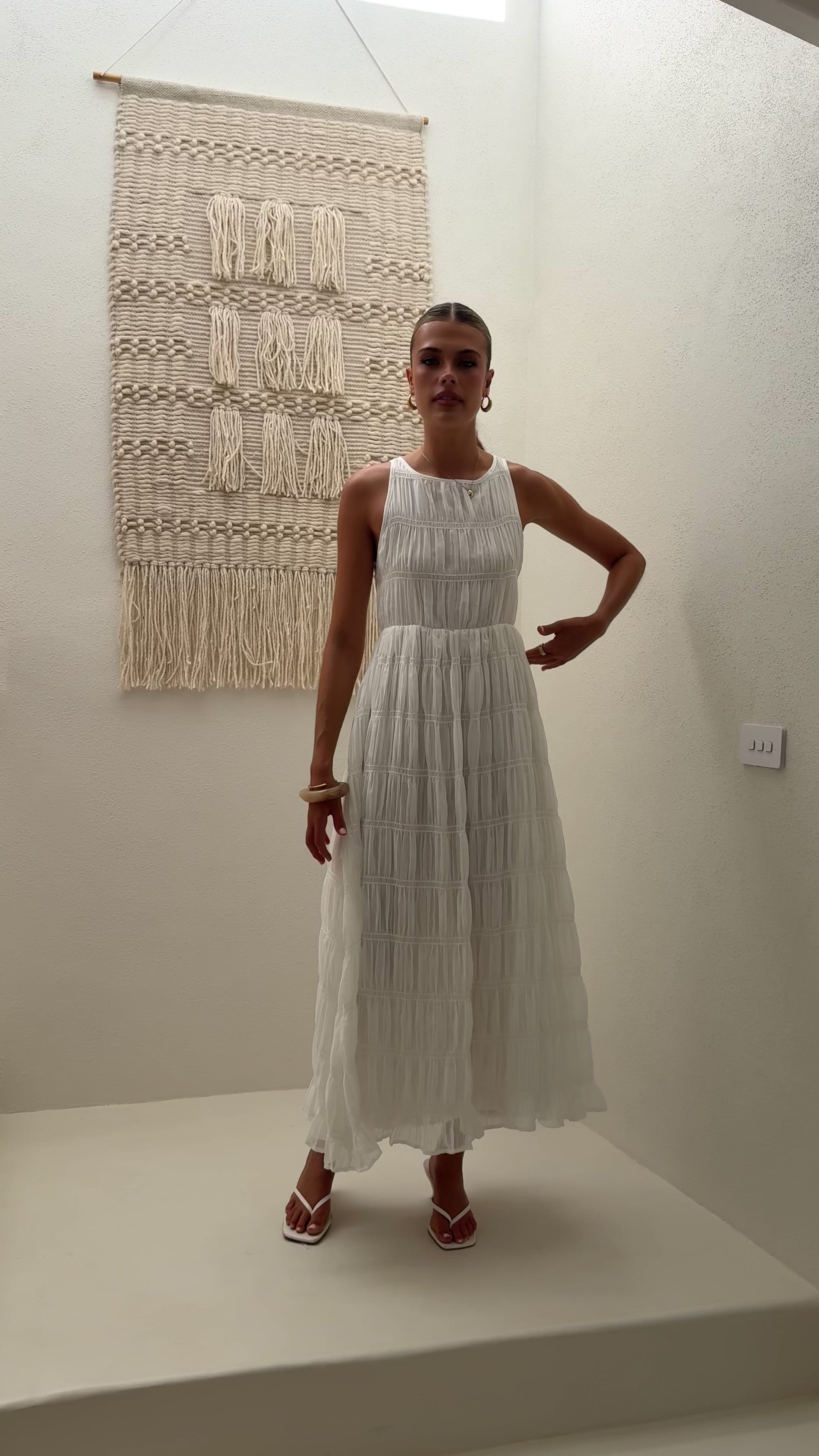 Load video: Lassie Maxi Dress - White - Billy J