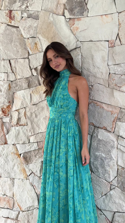 Load and play video in Gallery viewer, Zahava Maxi Dress - Green Floral
