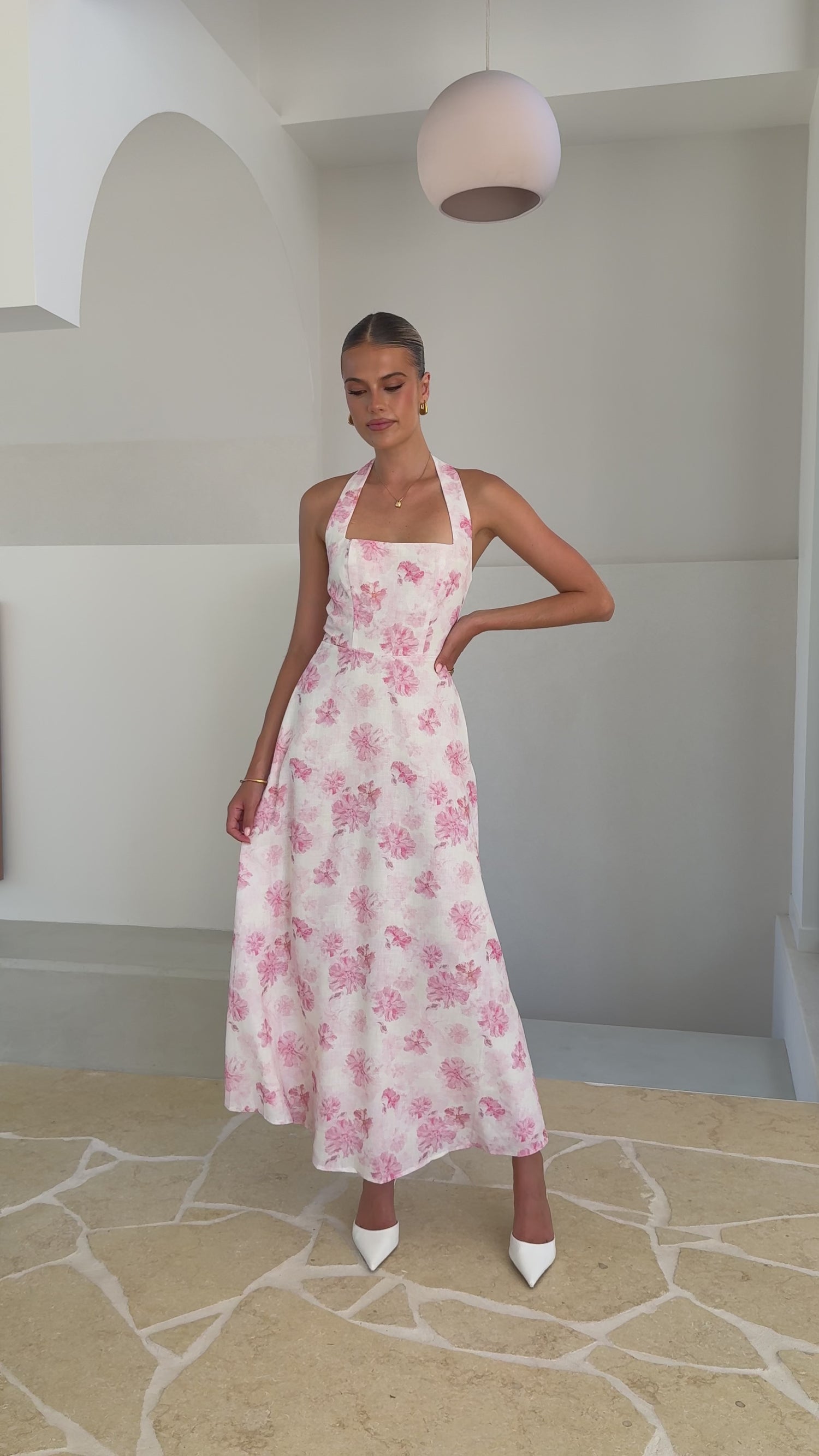 Mady Maxi Dress - Pink Floral - Billy J