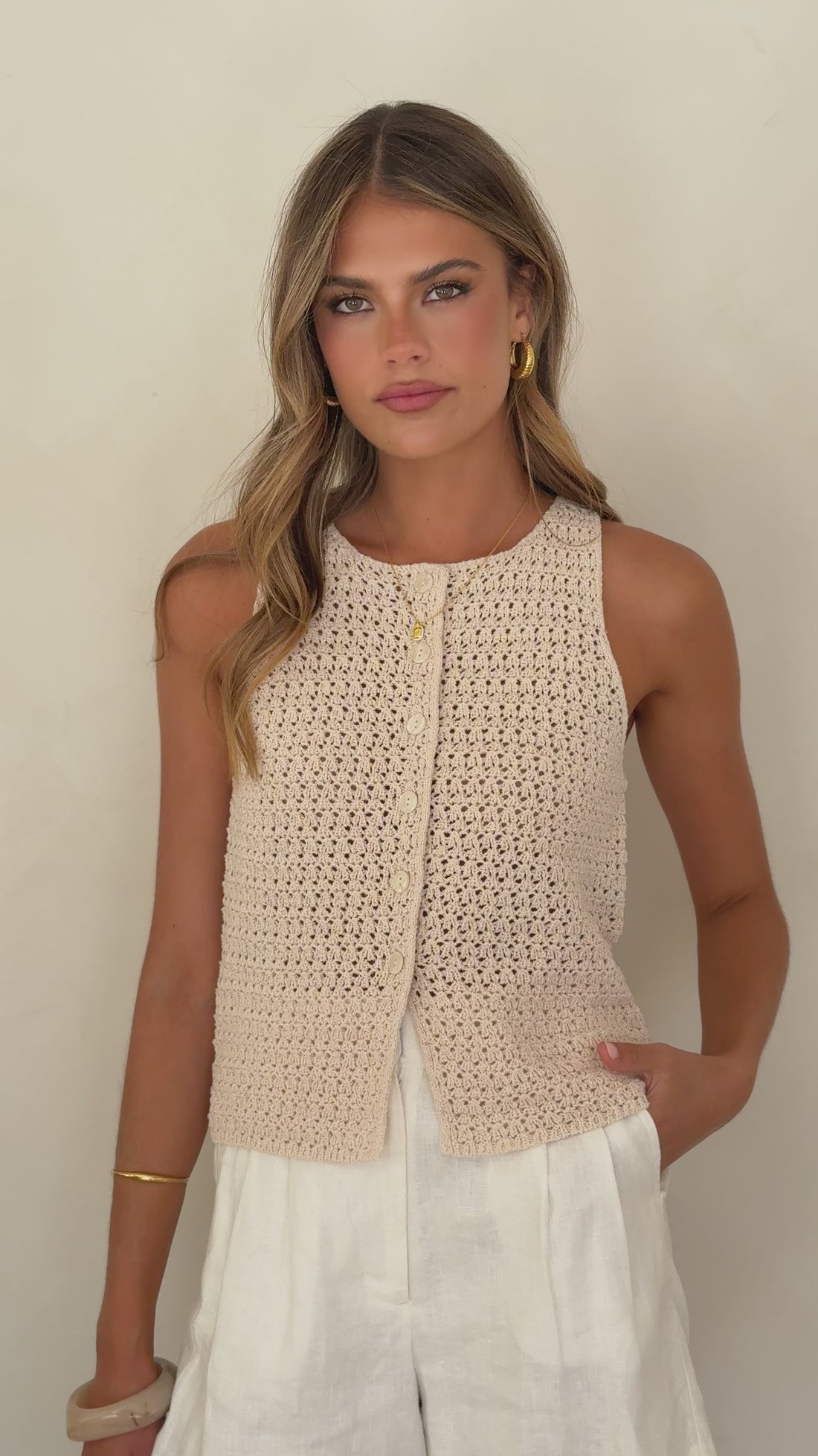 Poppy Knit Top - Sand - Billy J