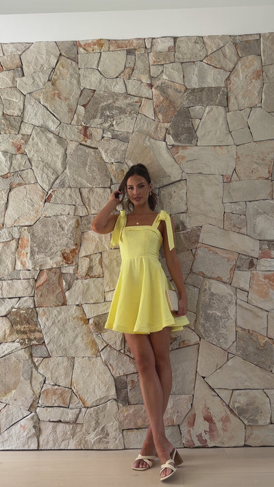 Load and play video in Gallery viewer, Balta Mini Dress - Yellow
