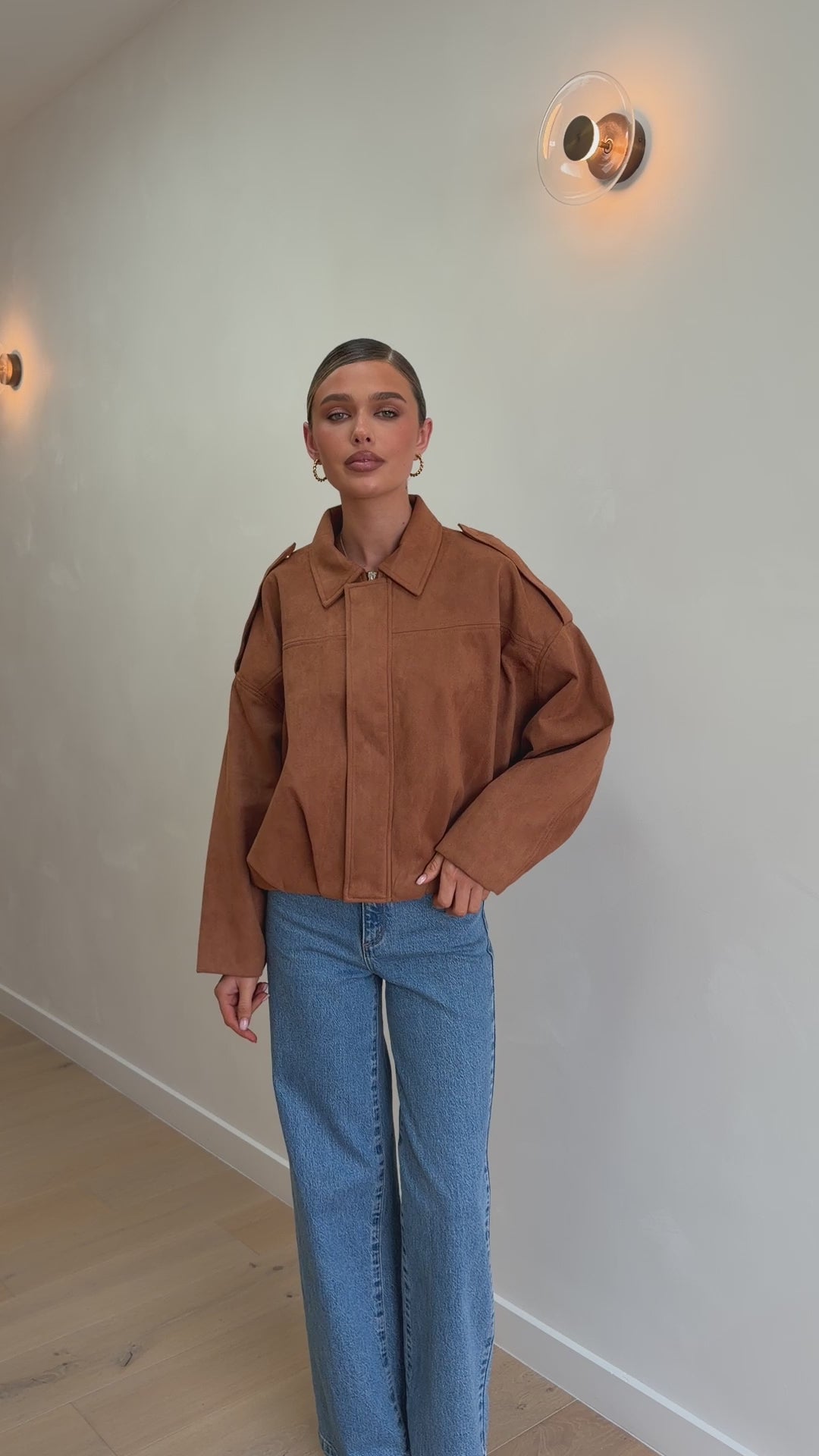 Load video: Phoenix Bomber Jacket - Tan - Billy J