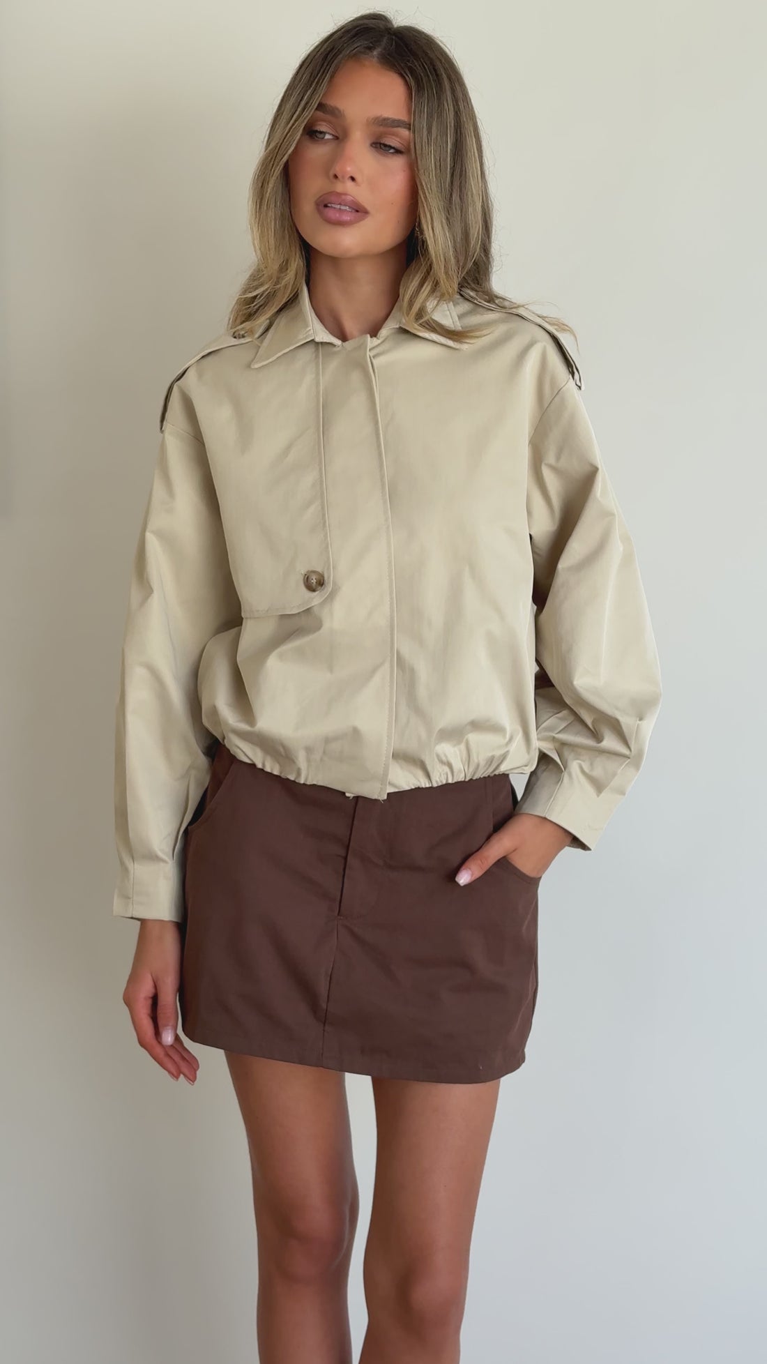 Jazz Trench Bomber - Light Beige - Billy J