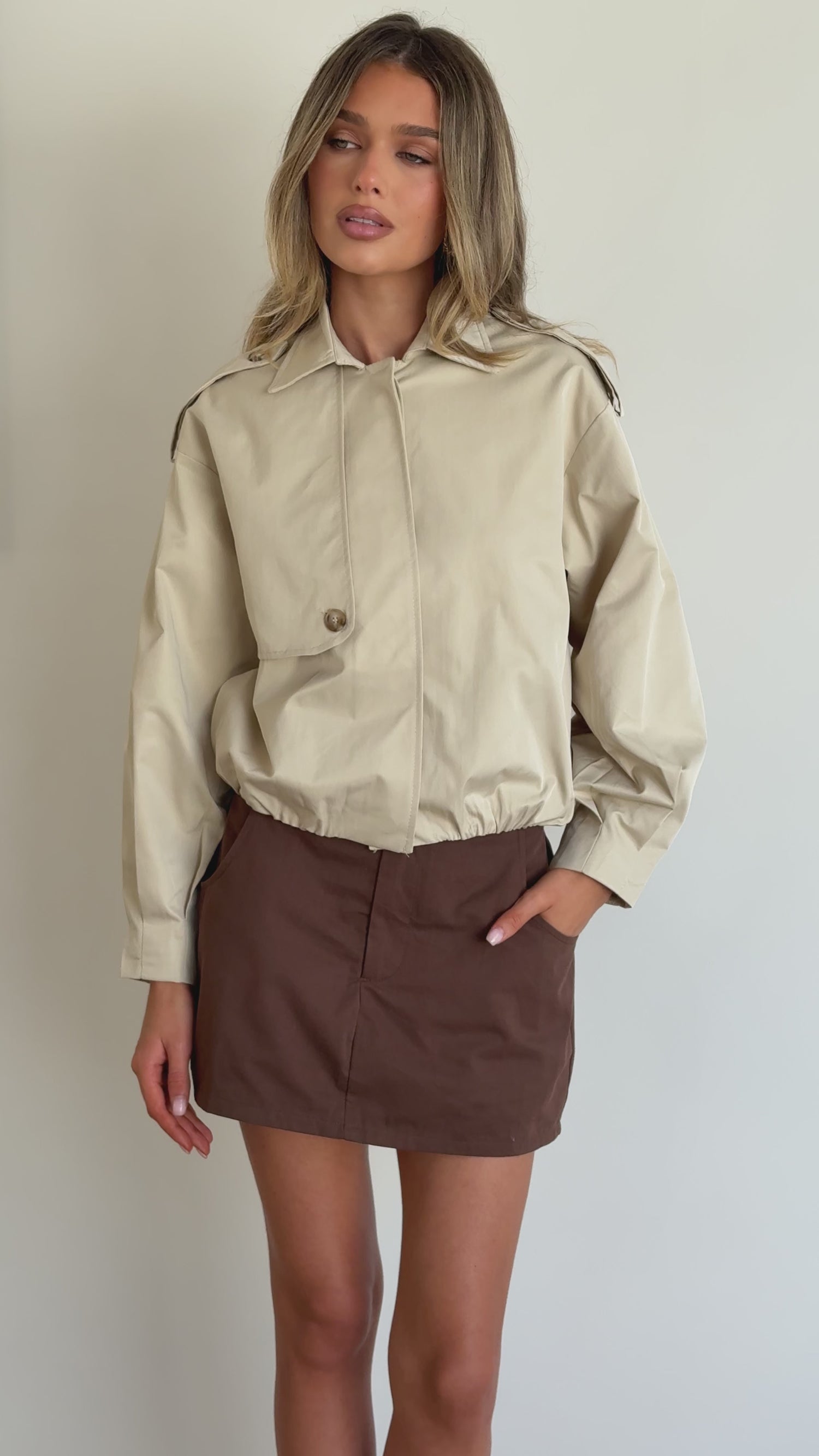 Jazz Trench Bomber - Light Beige - Billy J