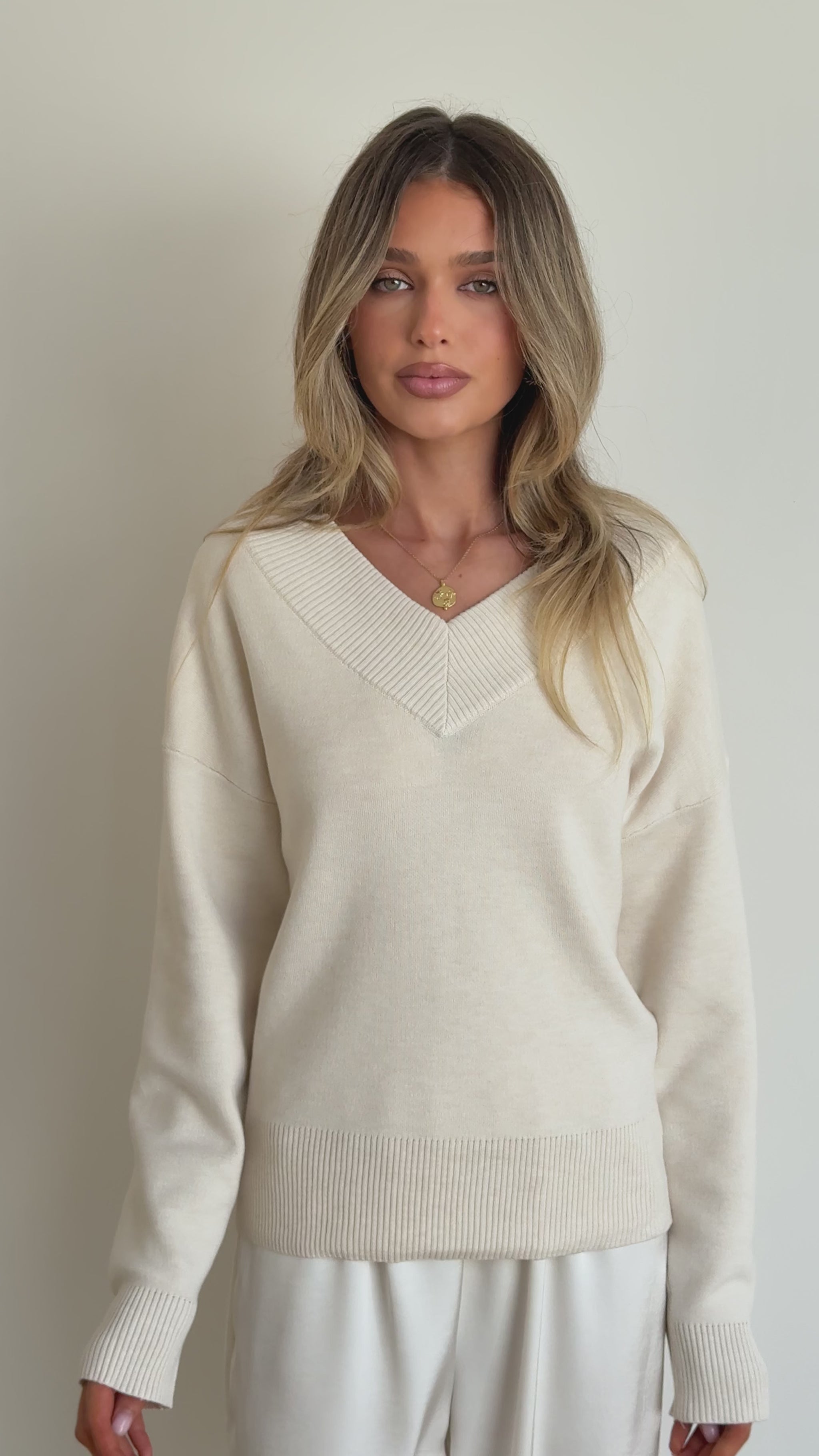Sophie Knit Sweater - Cream - Billy J