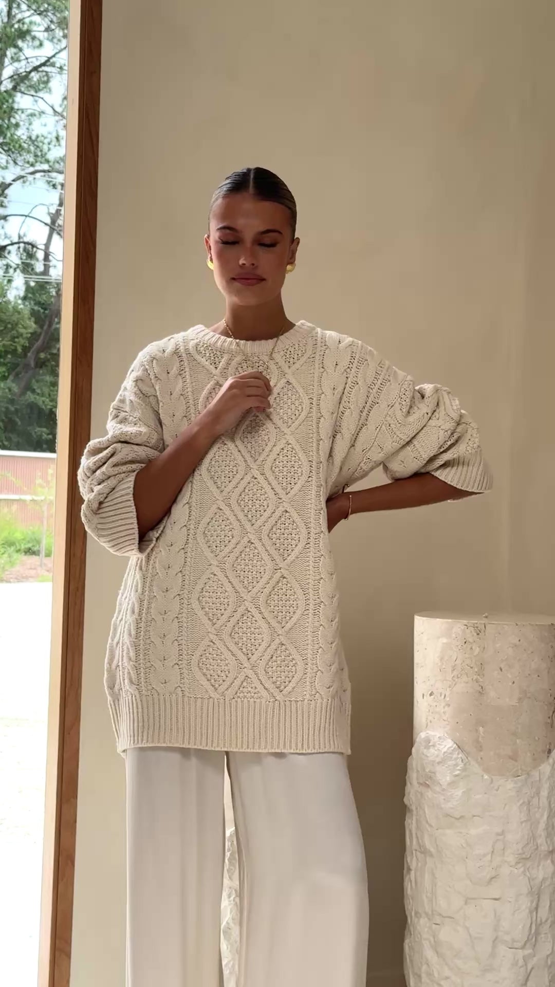 Luna Knit Sweater - Cream - Billy J