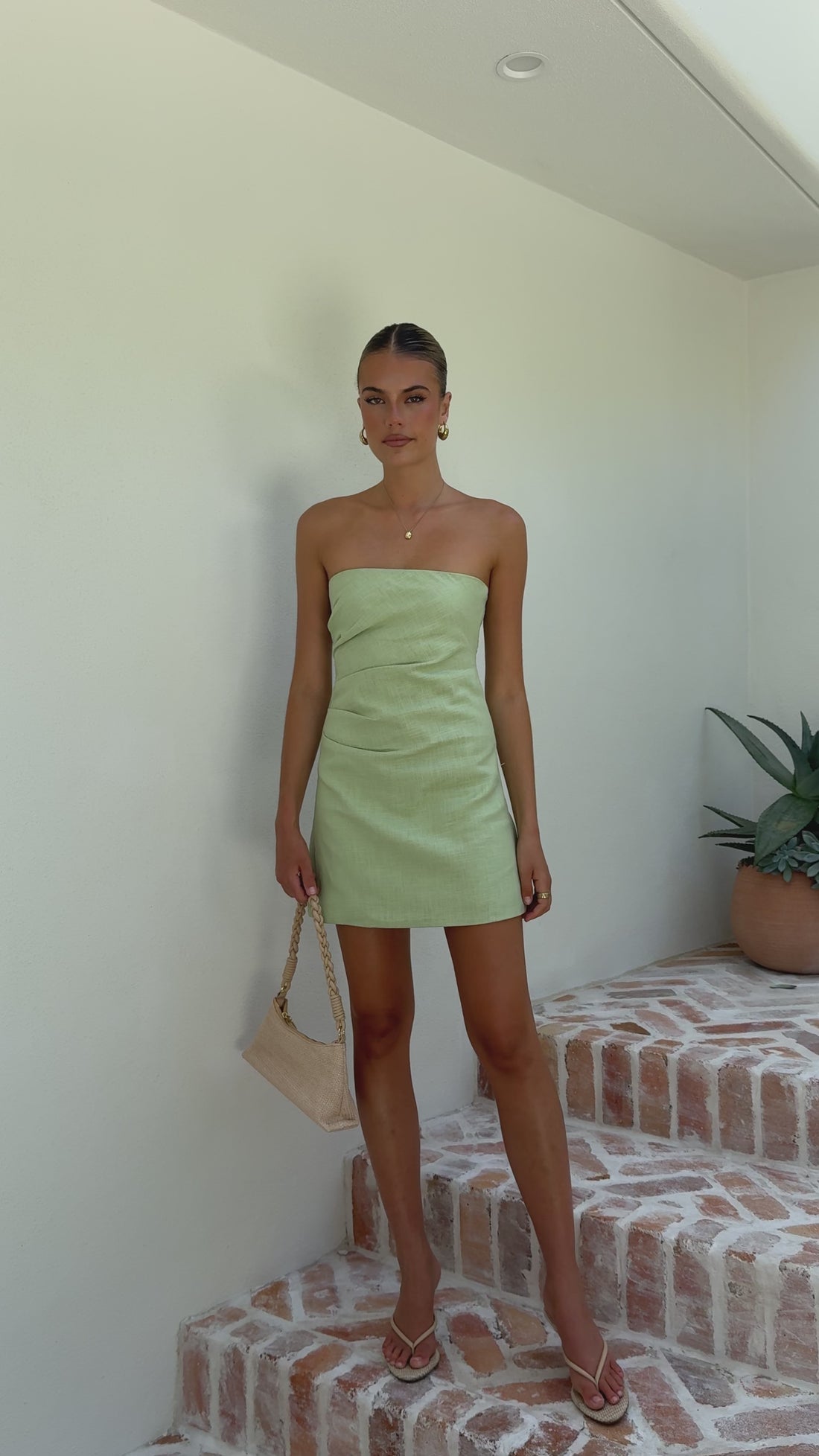 Dana Strapless Mini Dress - Mint - Billy J