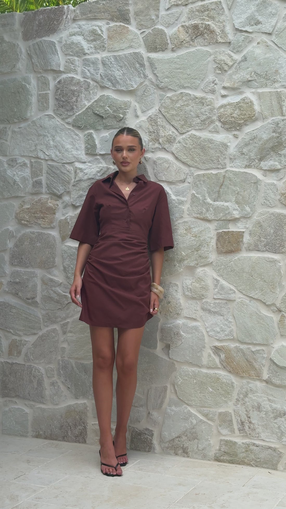 Sydney Mini Dress - Chocolate - Billy J