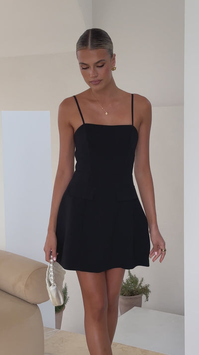 Load and play video in Gallery viewer, Eloise Mini Dress - Black
