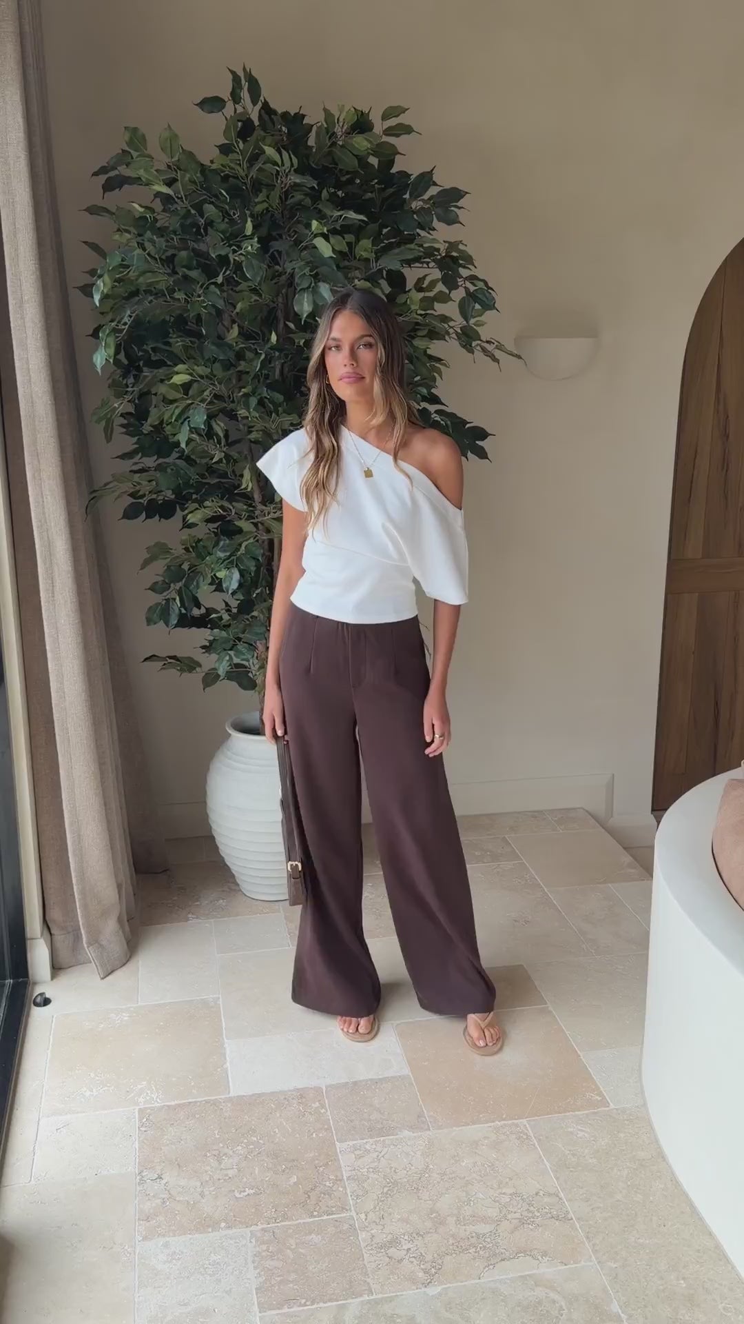Maeva Tailored Pants - Brown - Billy J