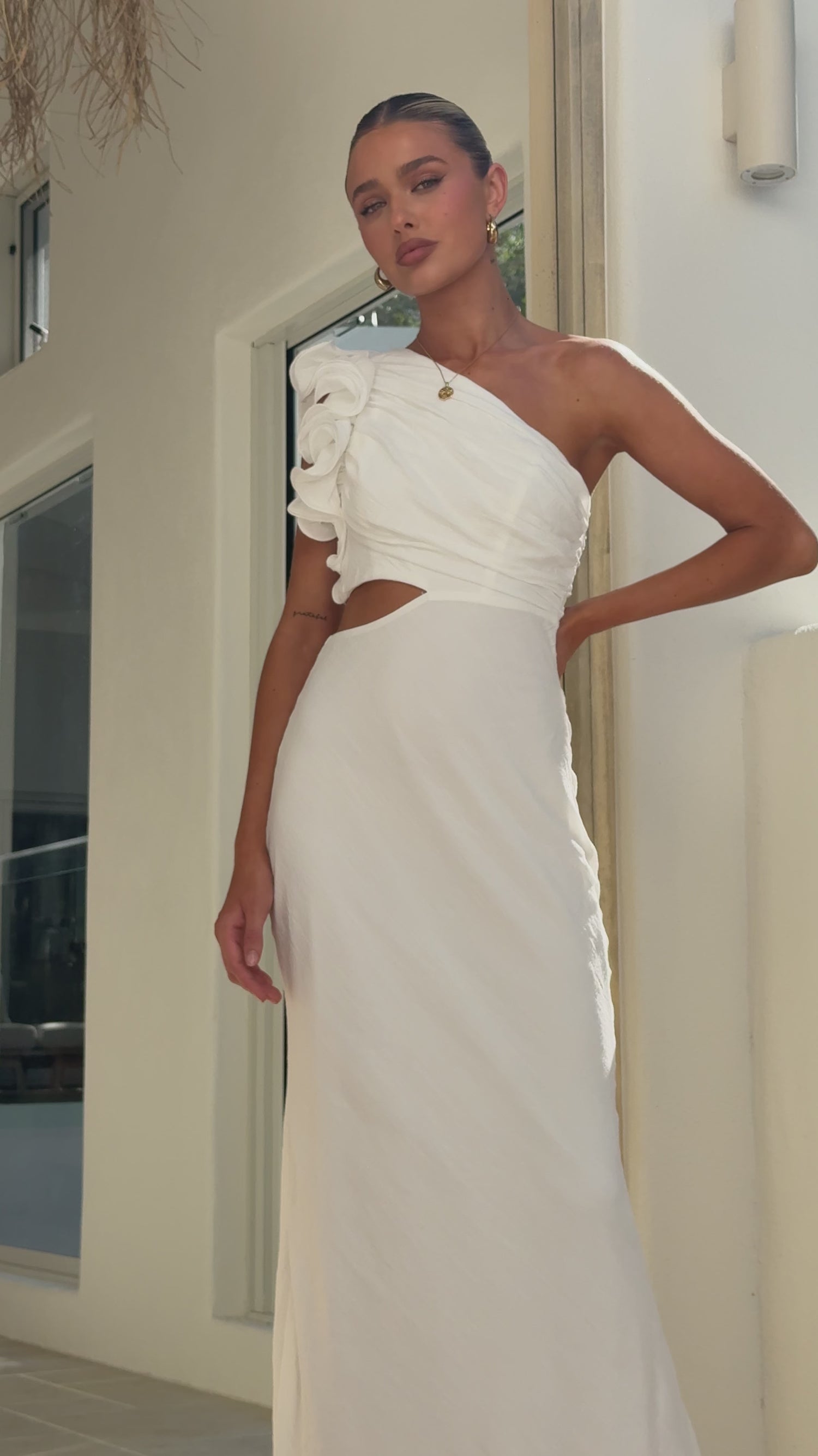 Amina Maxi Dress - White - Billy J