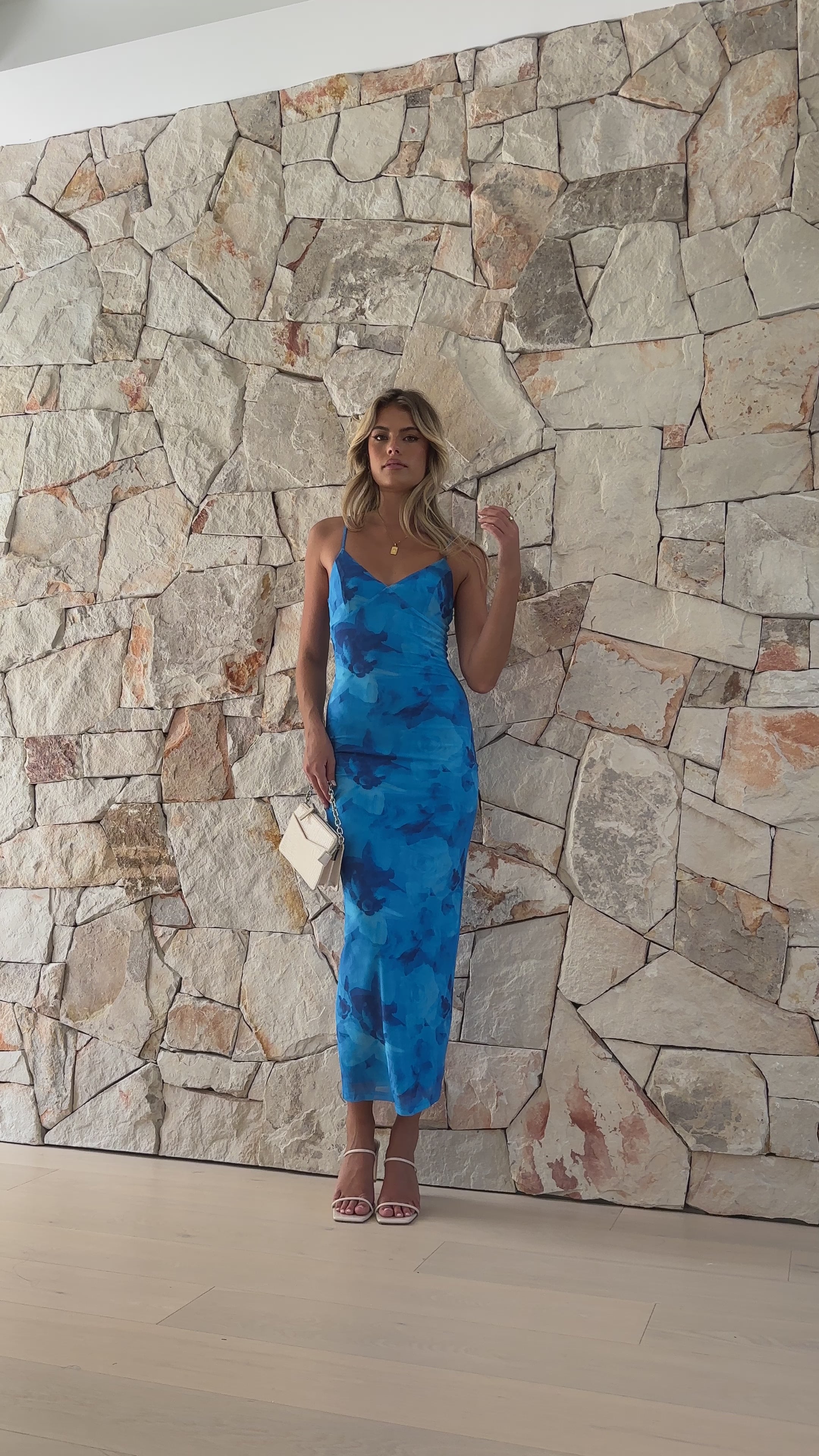 Wafai Maxi Dresses - Blue Floral