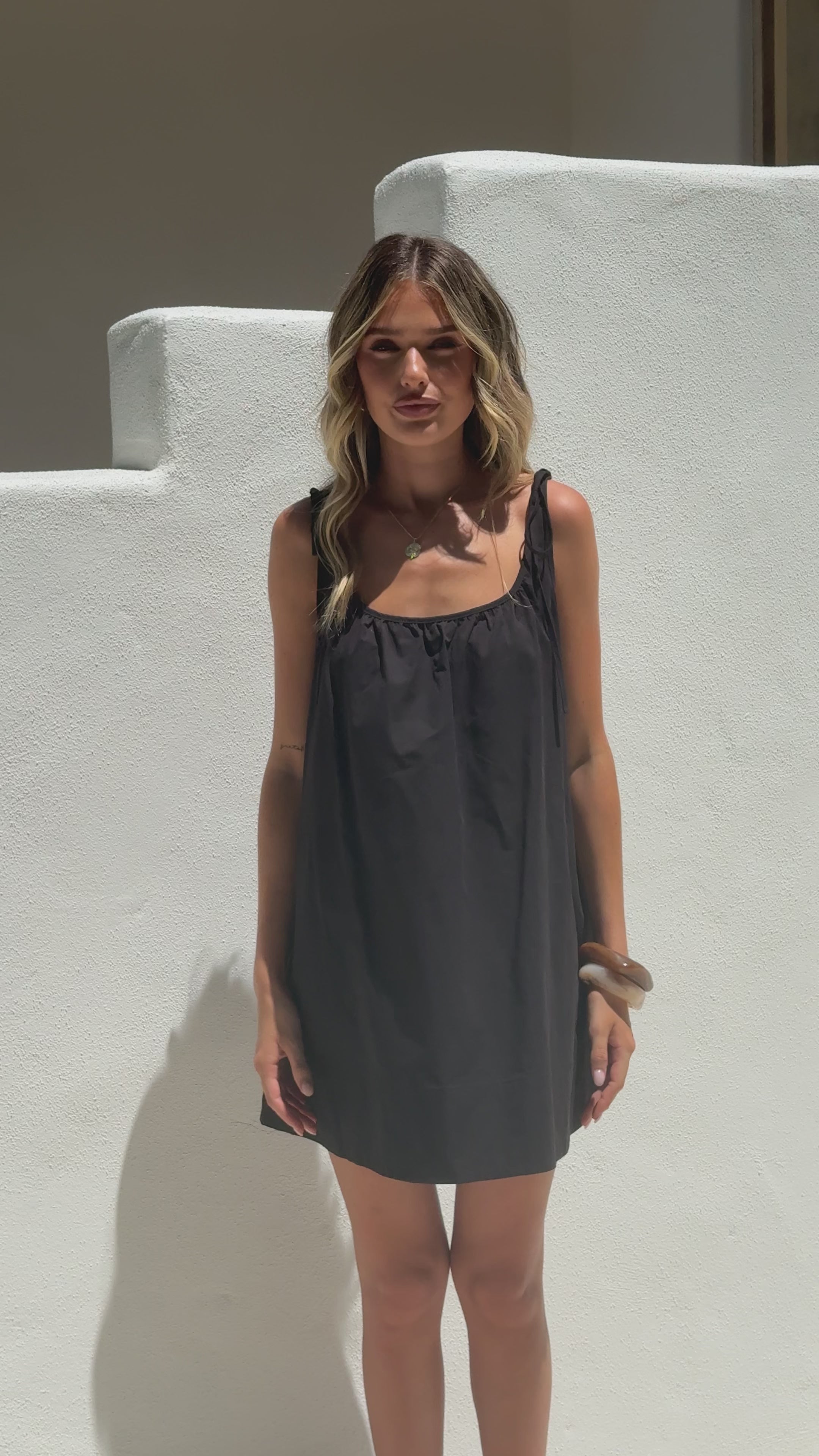 Load video: Maylie Mini Dress - Black - Billy J
