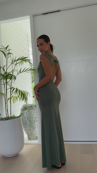 Load and play video in Gallery viewer, Tango In Tulum Maxi Dress - Olive
