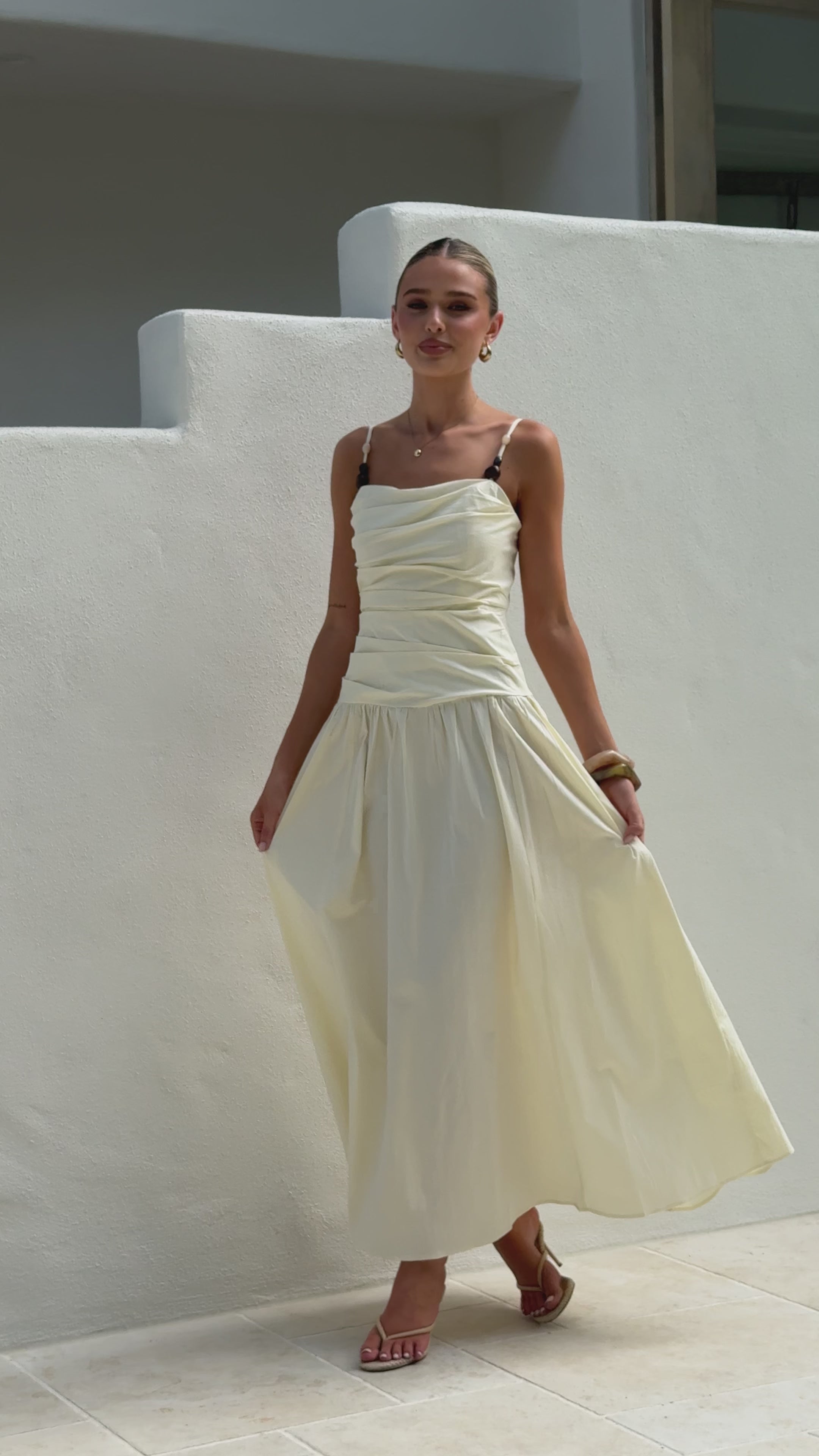 Load video: Raziela Maxi Dress - Cream - Billy J