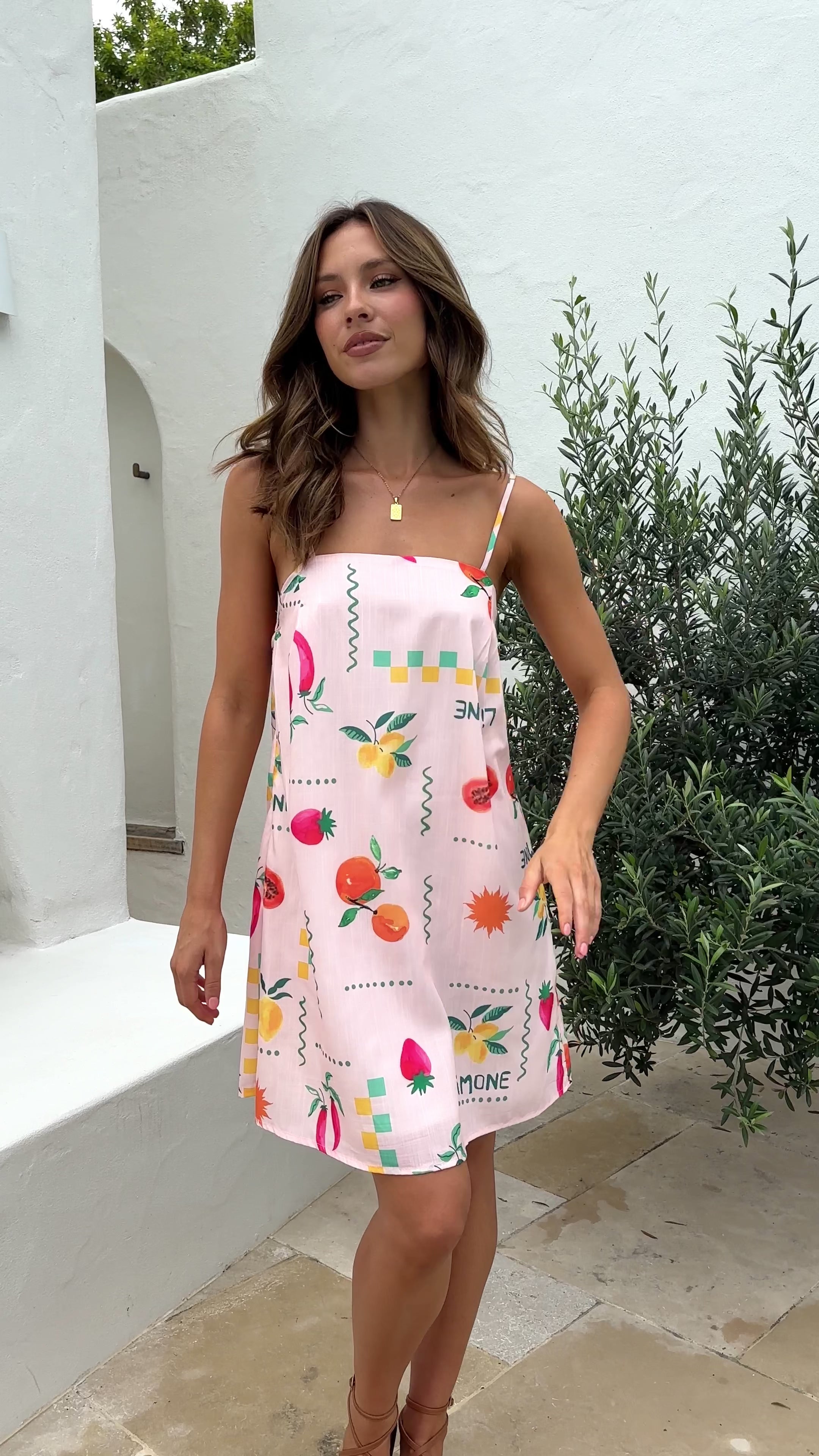 Bethani Mini Dress - Peach Limone