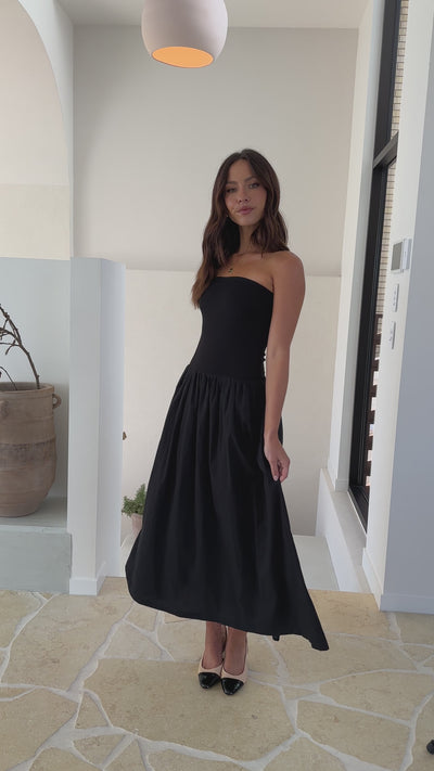 Load and play video in Gallery viewer, Kaja Maxi Dress - Black
