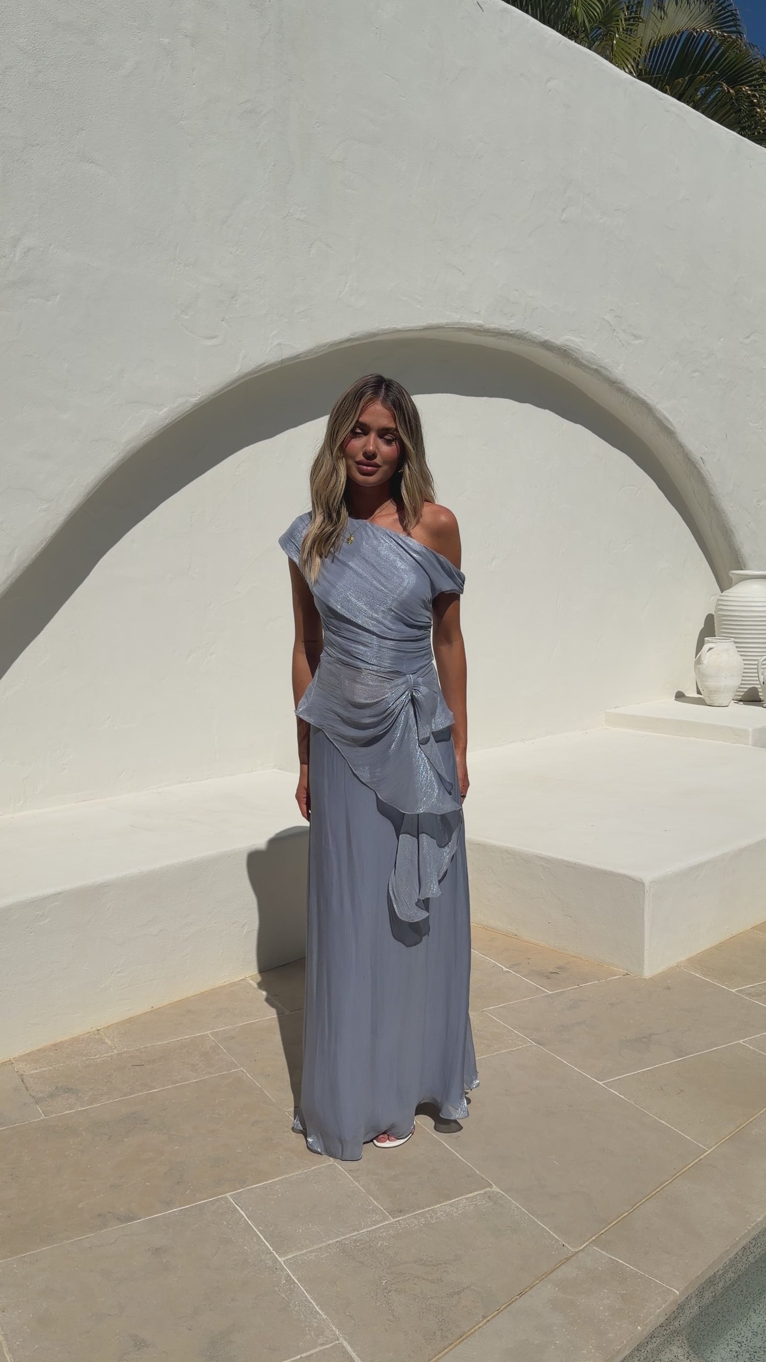 Amari Top and Maxi Skirt Set - Blue - Billy J