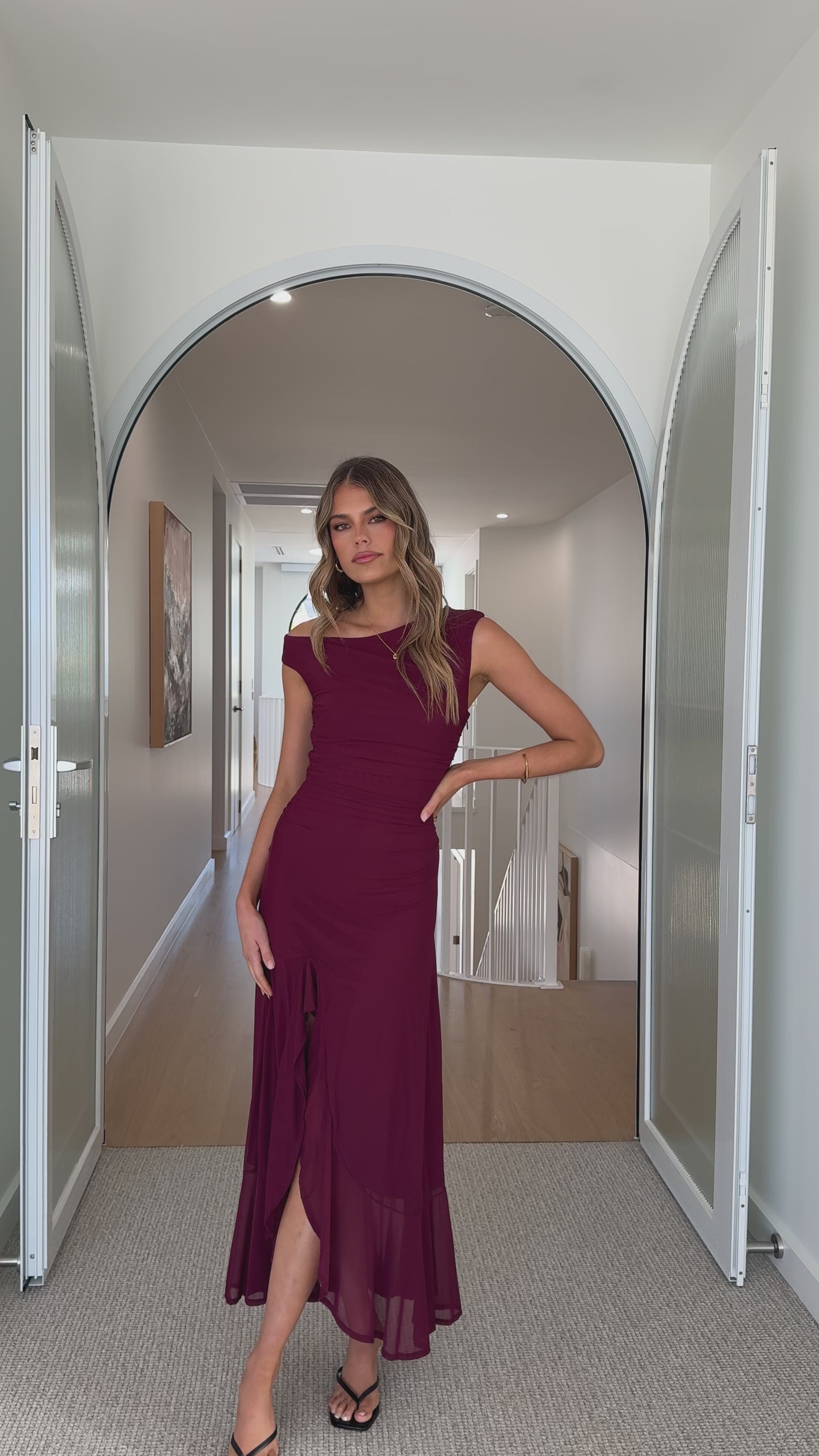 Sareiah Maxi Dress - Wine - Billy J