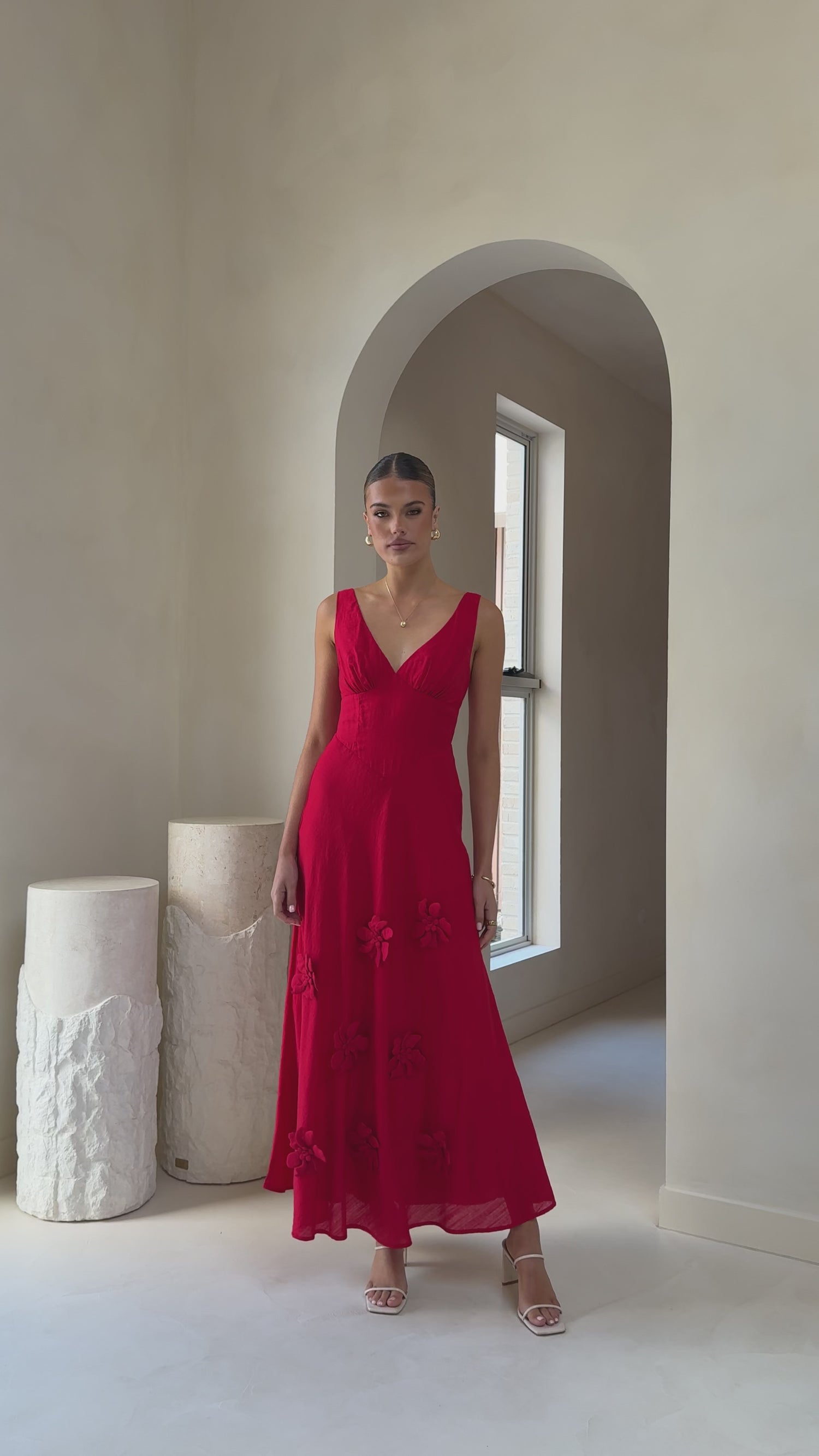 Lavara Maxi Dress - Red - Billy J