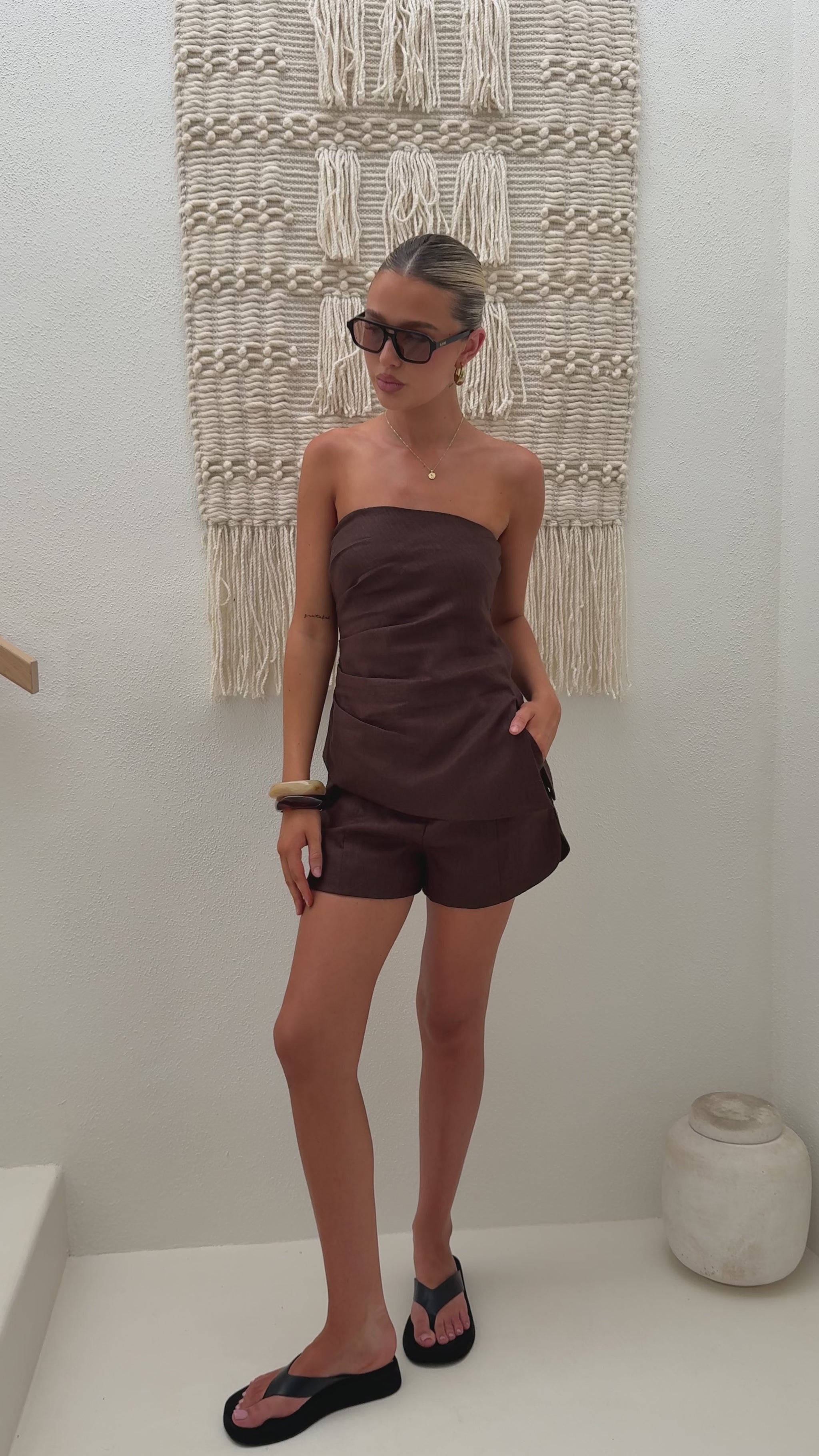 Dana Strapless Top - Chocolate - Billy J