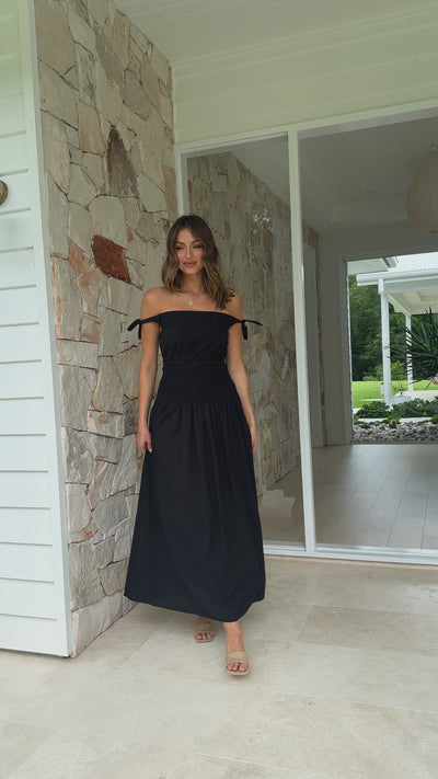 Load and play video in Gallery viewer, Adelaide Maxi Dress - Black
