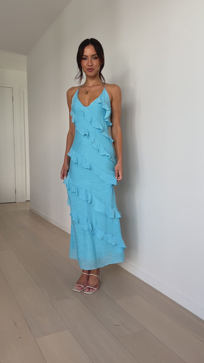 Load and play video in Gallery viewer, Sophia Maxi Dress - Blue
