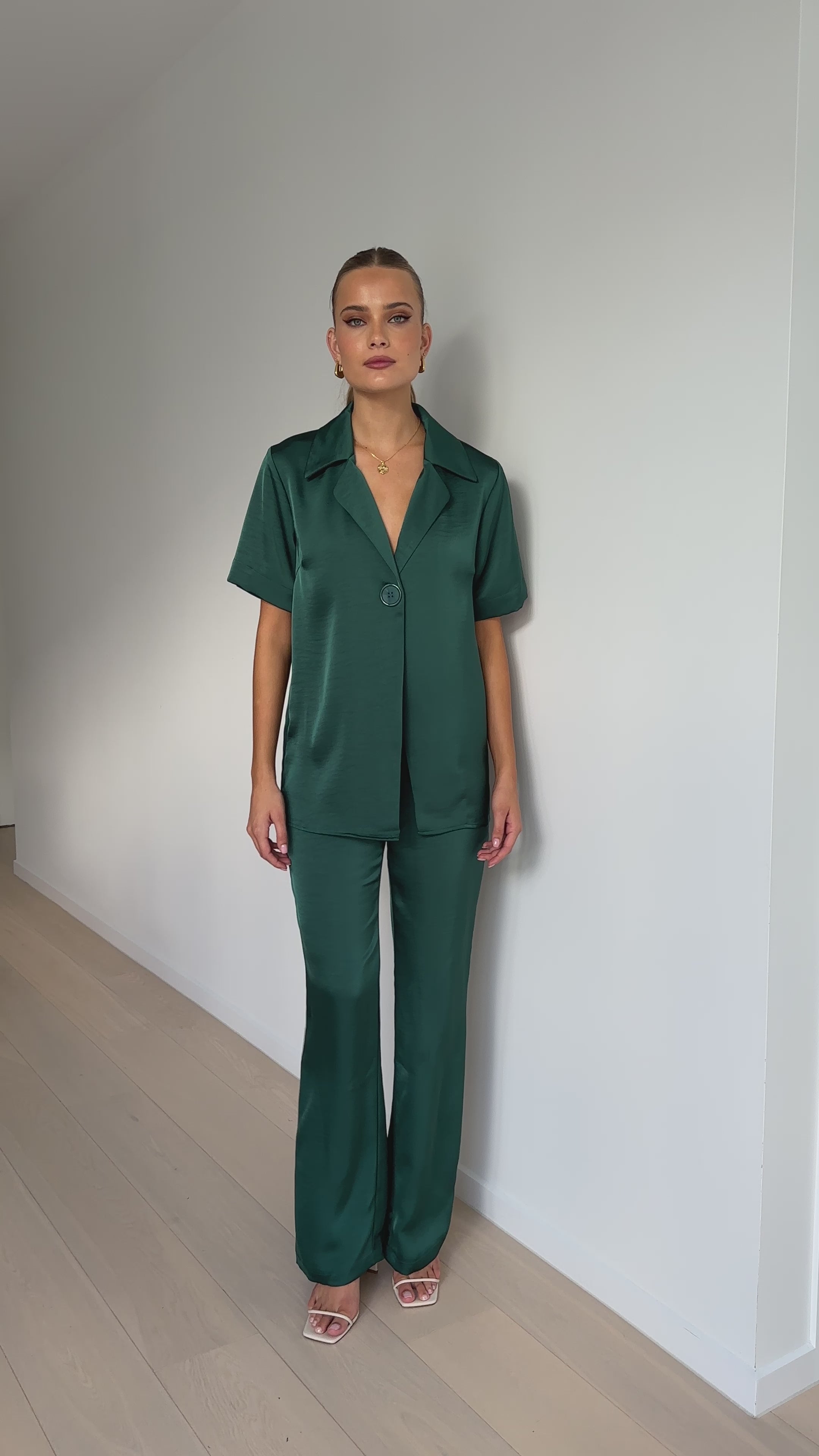 Imogen Button Shirt - Emerald
