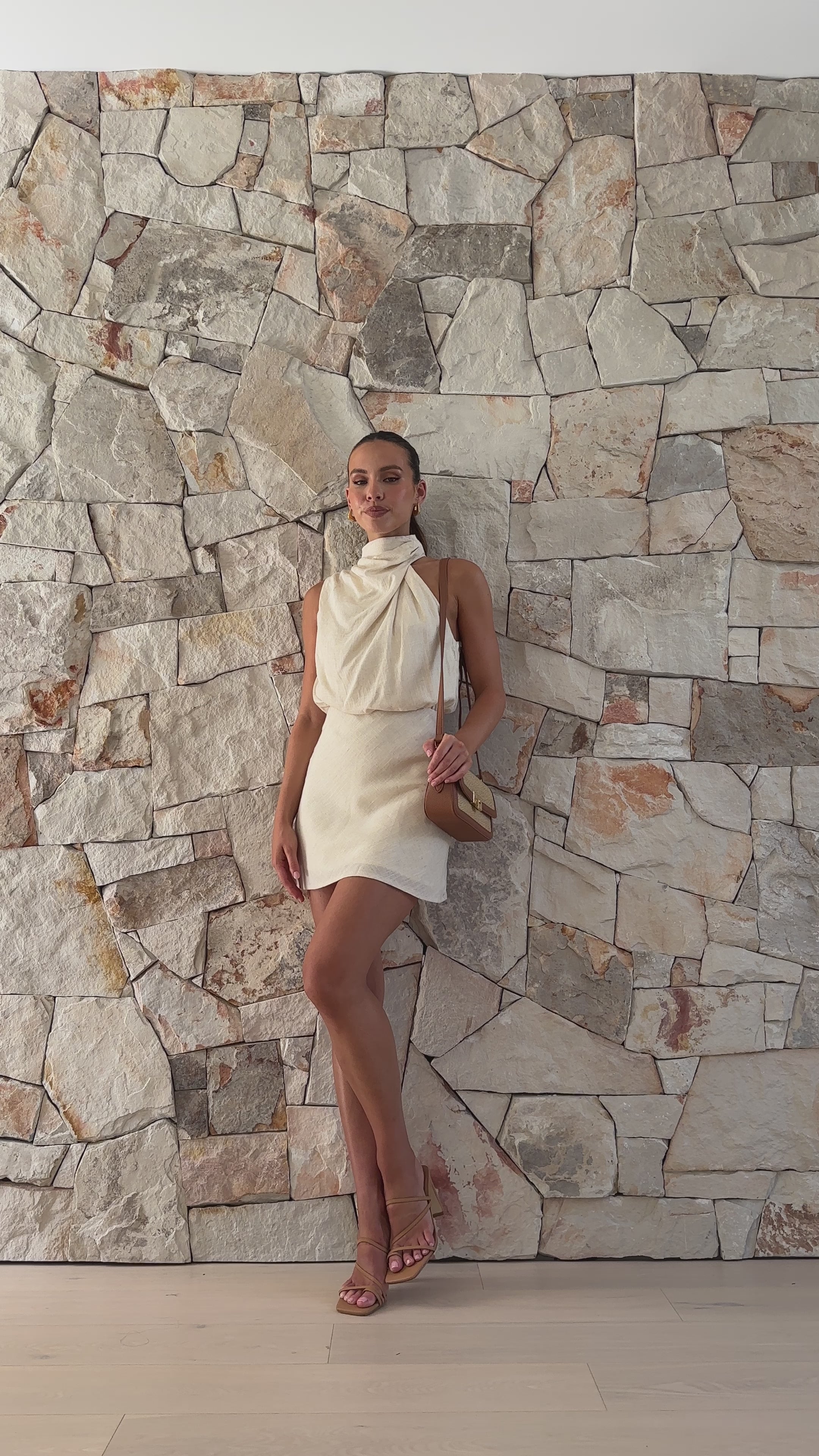 Esther Mini Dress - Cotton/Linen - Natural