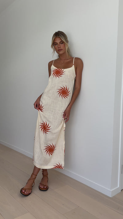 Load and play video in Gallery viewer, Katia Maxi Dress - Milk Sun Print
